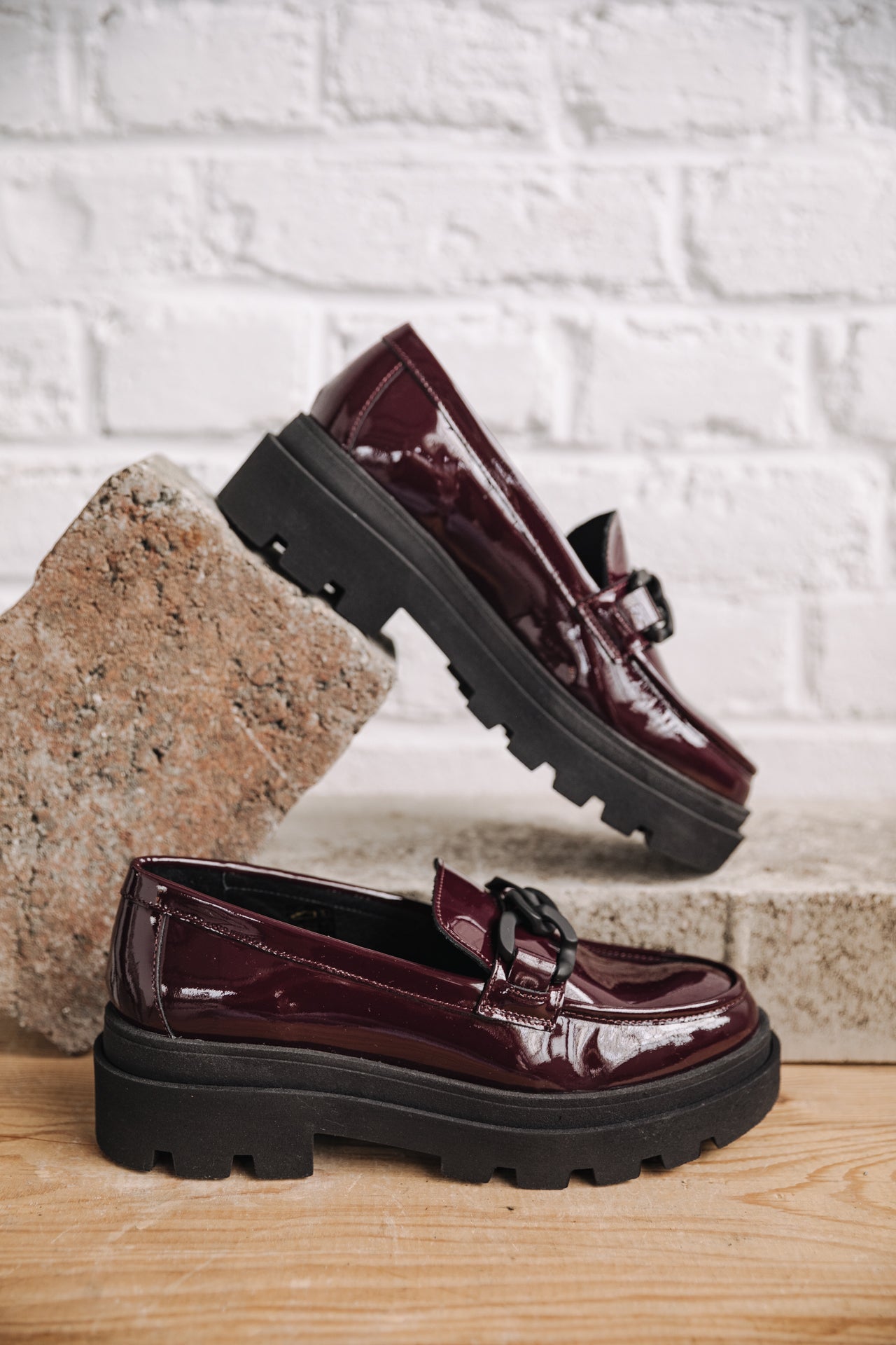 Mocassins Femme Caro Varnish bordeaux | Freeman T. Porter