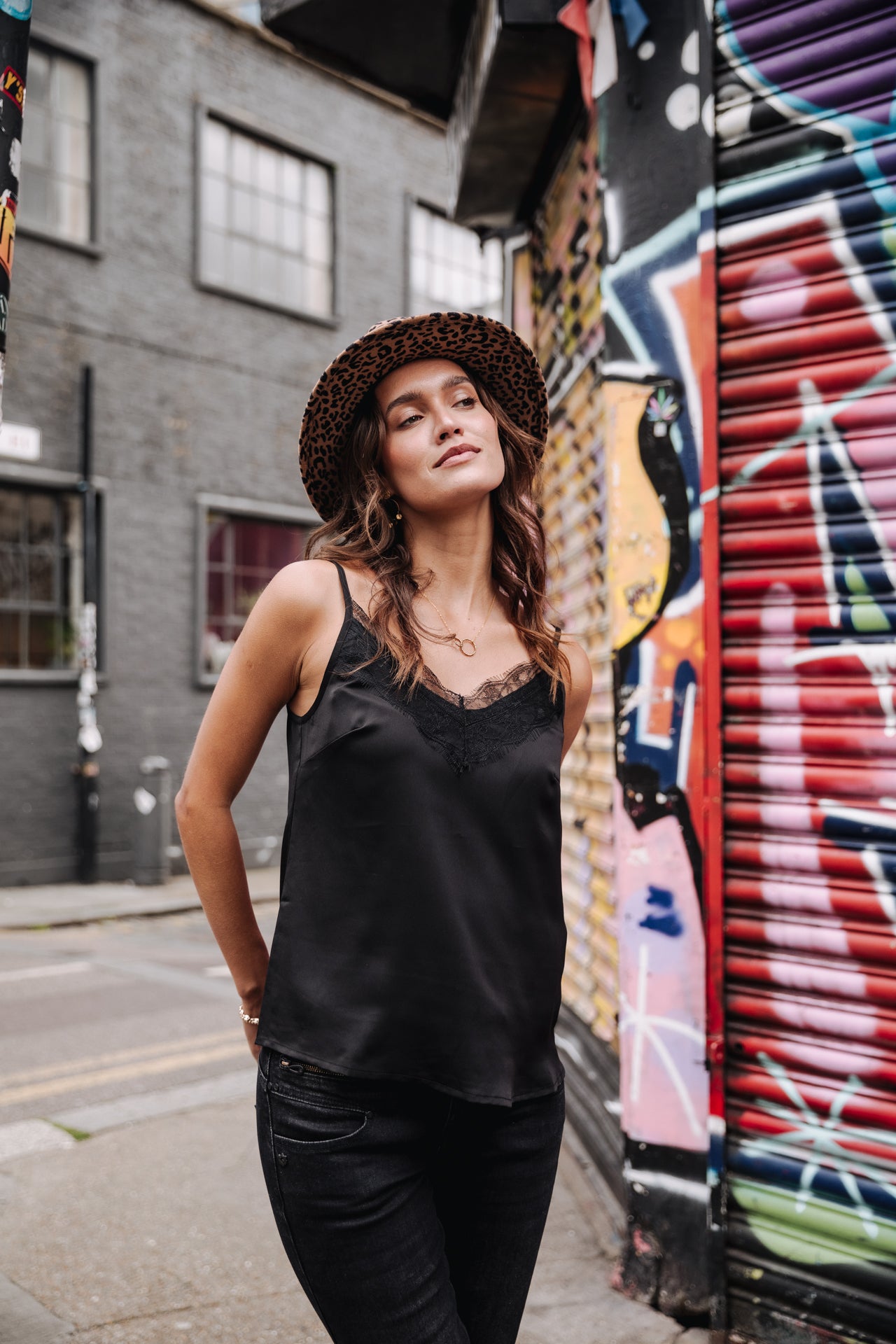 Top nuisette Femme Thylia Lace Fabric Mix black | Freeman T. Porter