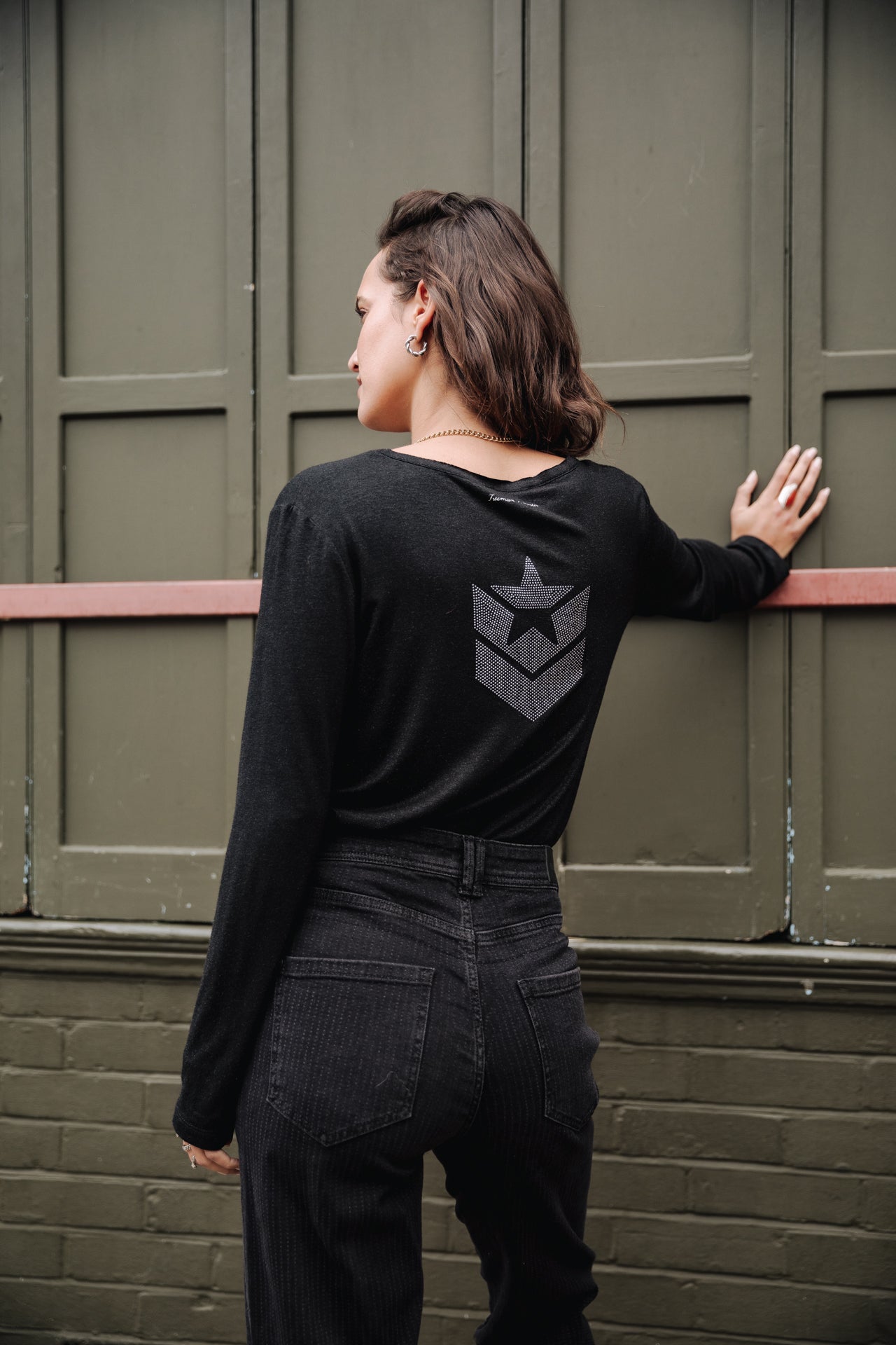 T-shirt logo en strass Femme Torina Icon black | Freeman T. Porter