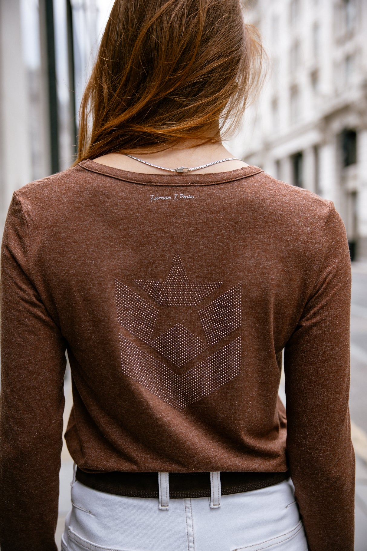 T-shirt logo en strass Femme Torina Icon cappuccino | Freeman T. Porter