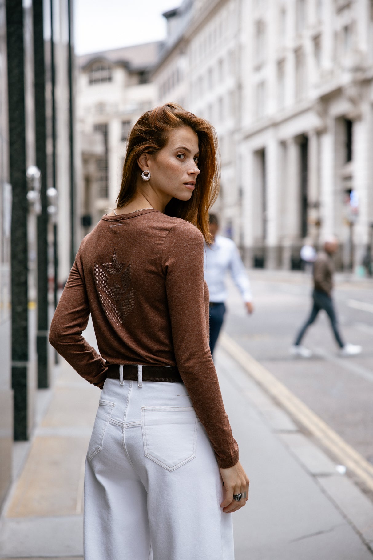 T-shirt logo en strass Femme Torina Icon cappuccino | Freeman T. Porter