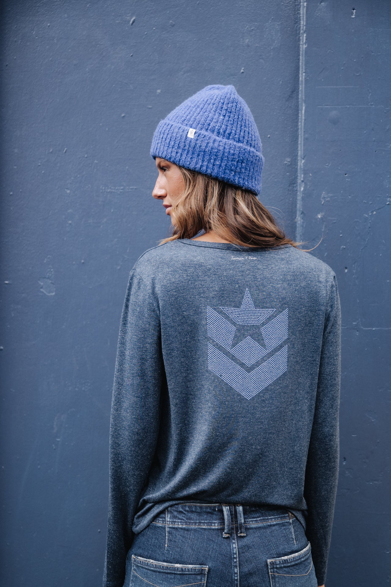 T-shirt logo en strass Femme Torina Icon navy | Freeman T. Porter