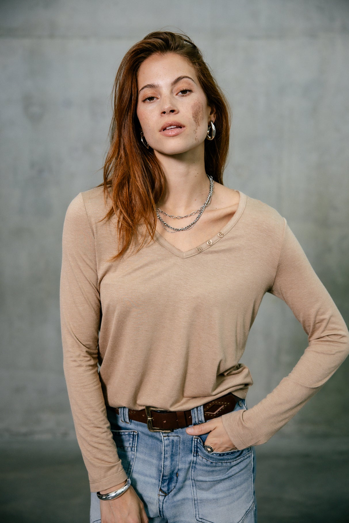 T-shirt logo en strass Femme Torina Icon beige | Freeman T. Porter