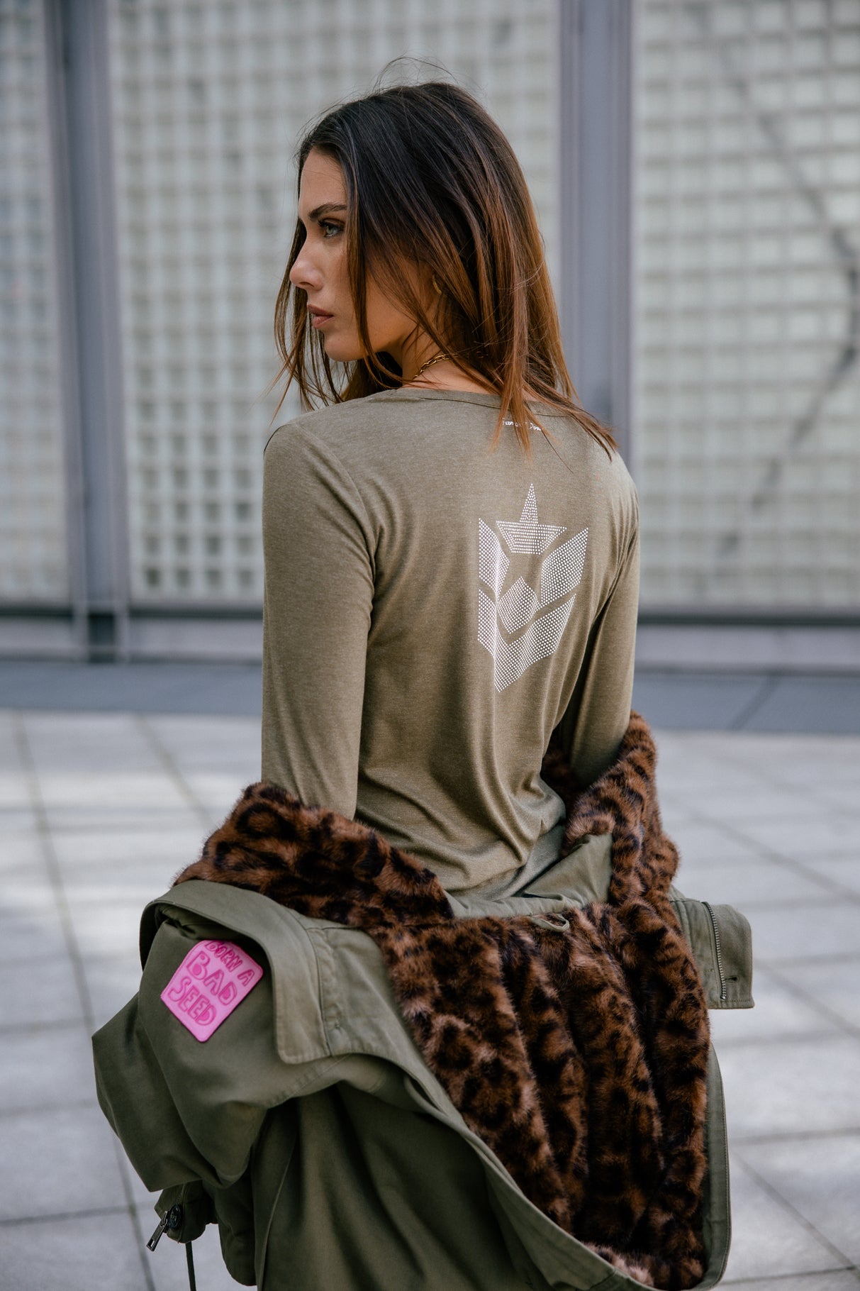 T-shirt logo en strass Femme Torina Icon ivy green | Freeman T. Porter