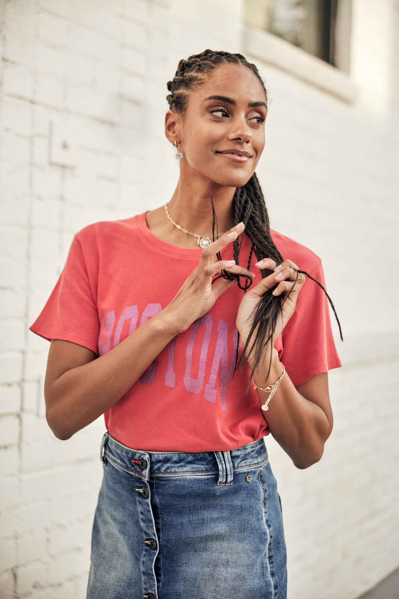 T-Shirt manches courtes Woman Suria Print Boston cayenne | Freeman T. Porter