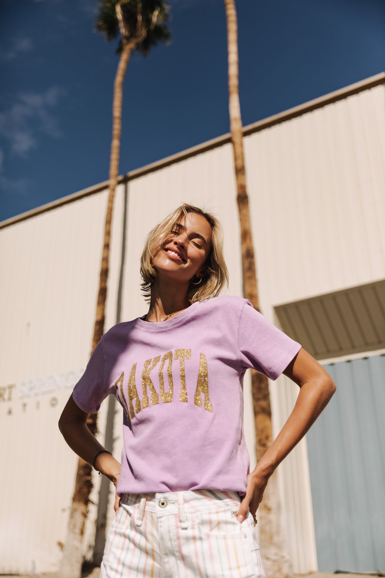 T-Shirt manches courtes Femme Suria Print Dakota lavender | Freeman T. Porter