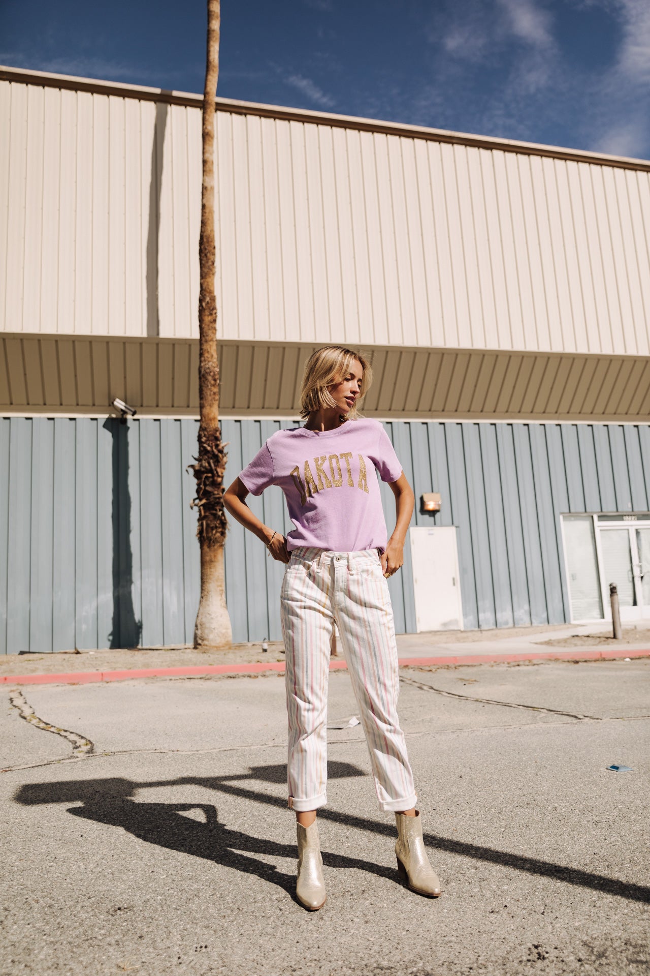 T-Shirt manches courtes Woman Suria Print Dakota lavender | Freeman T. Porter