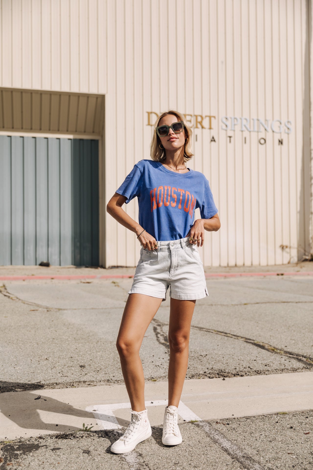 T-Shirt manches courtes Femme Suria Print Houston princess blue | Freeman T. Porter
