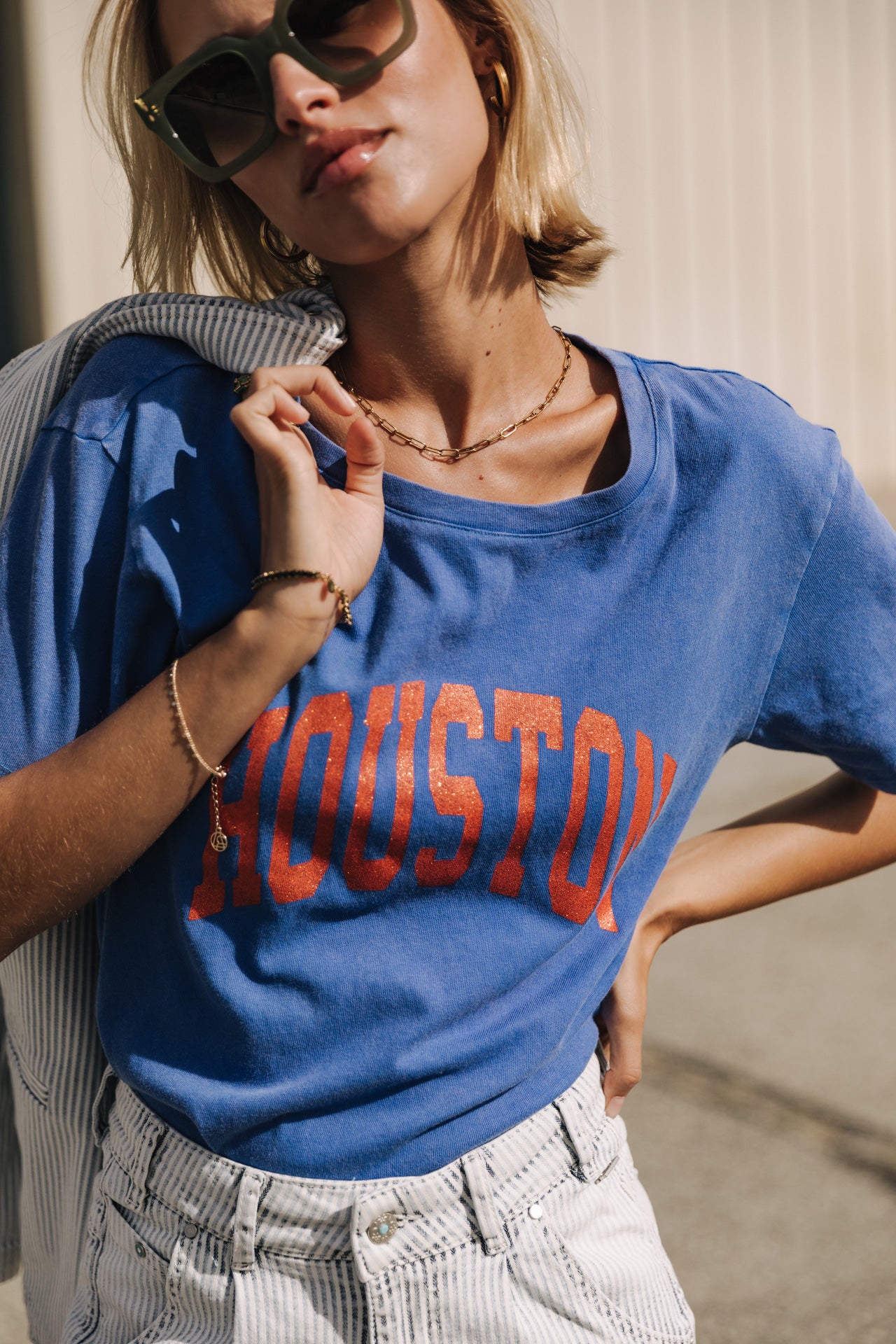 T-Shirt manches courtes Frau Suria Print Houston princess blue | Freeman T. Porter