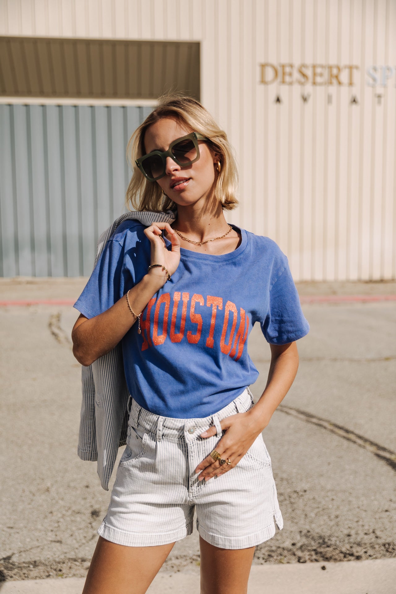 T-Shirt manches courtes Frau Suria Print Houston princess blue | Freeman T. Porter