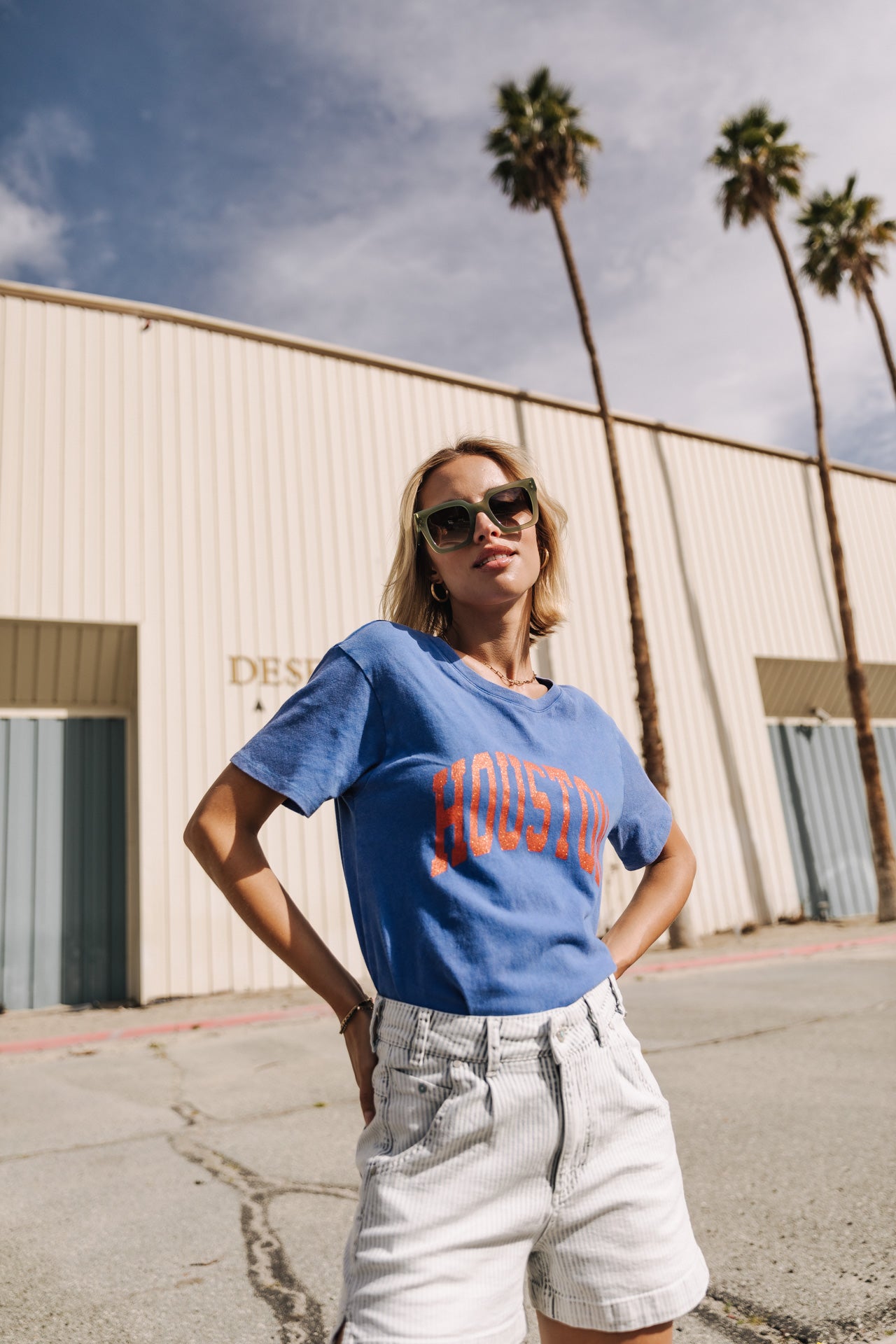 T-Shirt manches courtes Frau Suria Print Houston princess blue | Freeman T. Porter