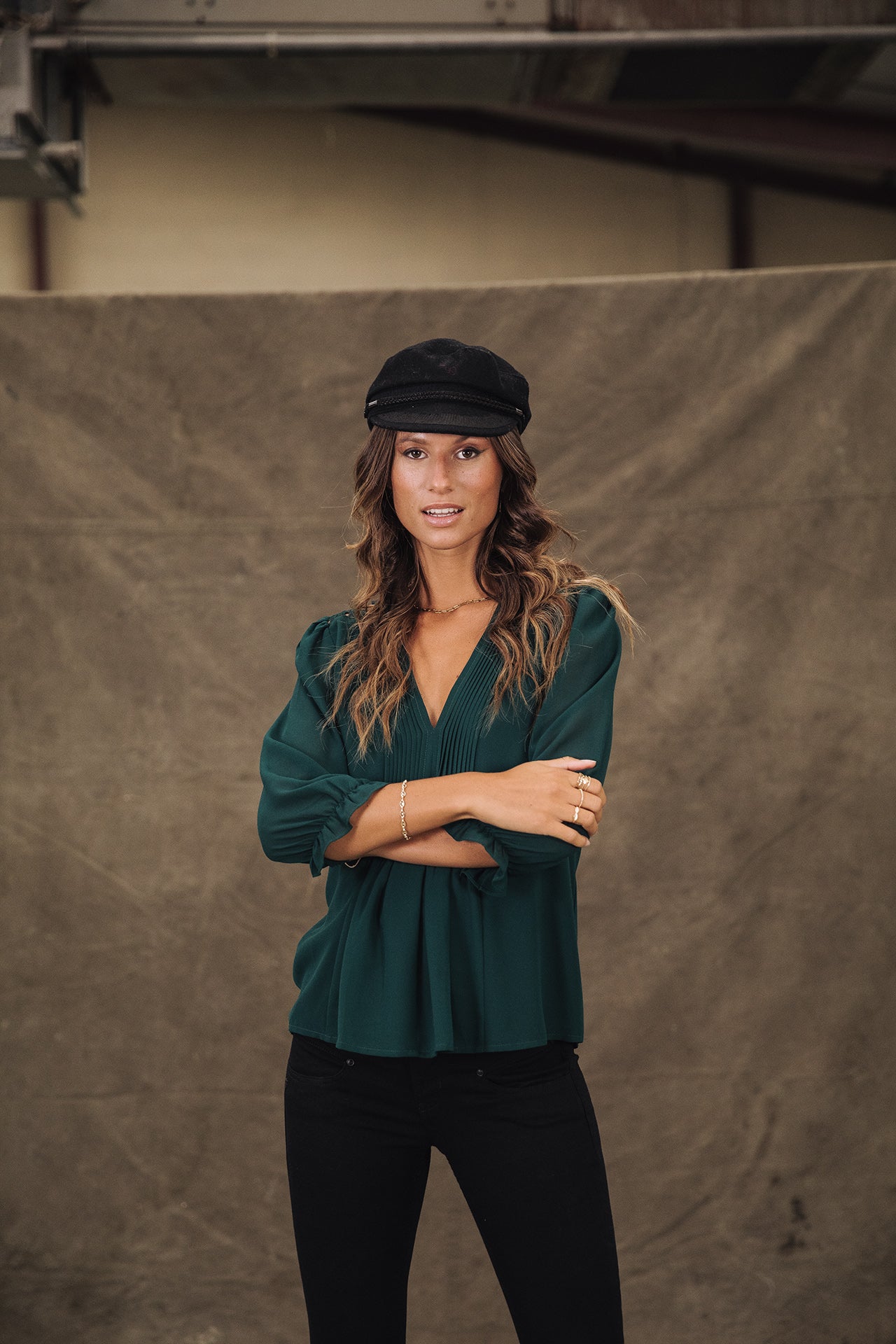 Top manches 3/4 Woman Kamille Voile deep teal | Freeman T. Porter