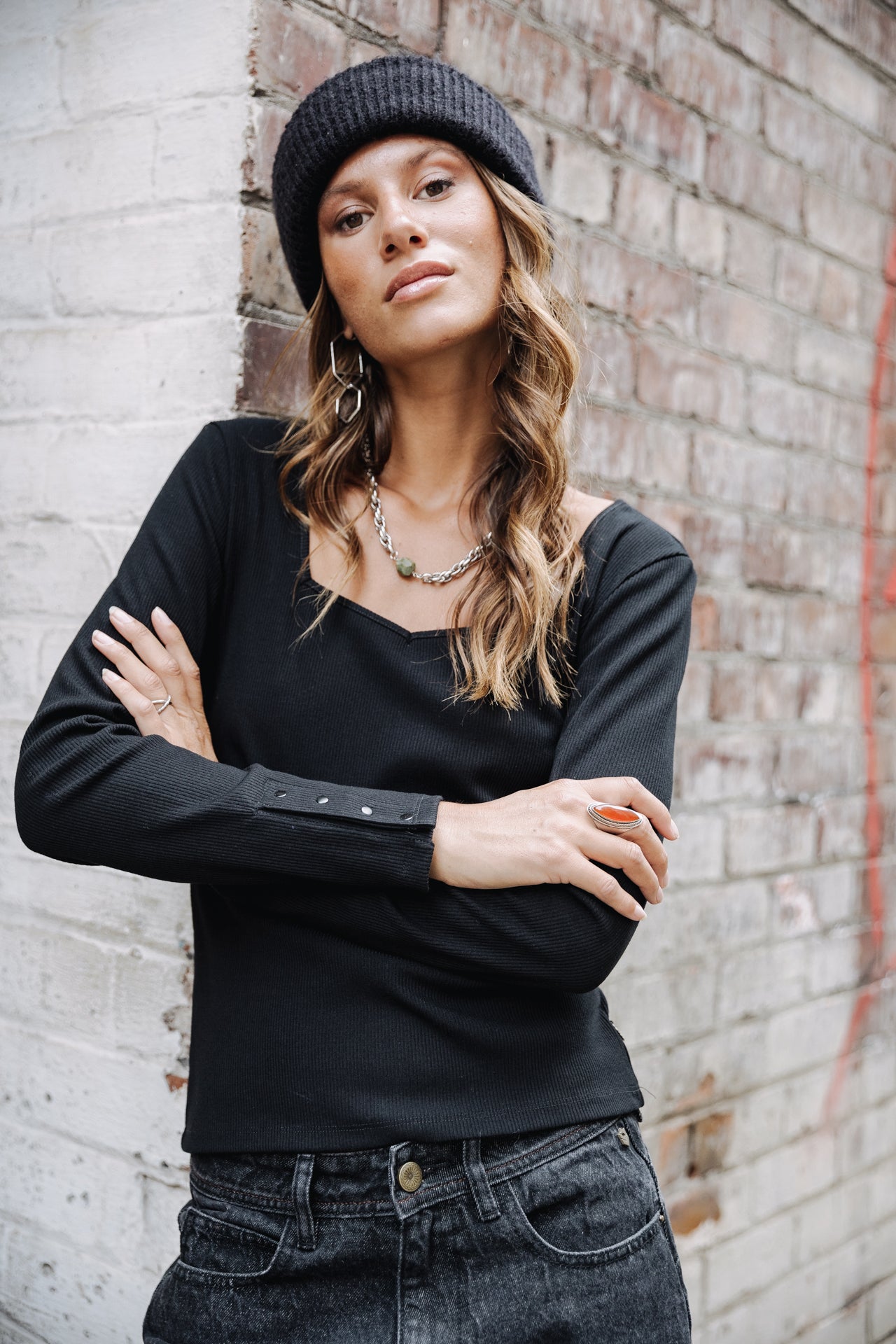 T-Shirt manches 3/4 Woman Tolma black | Freeman T. Porter
