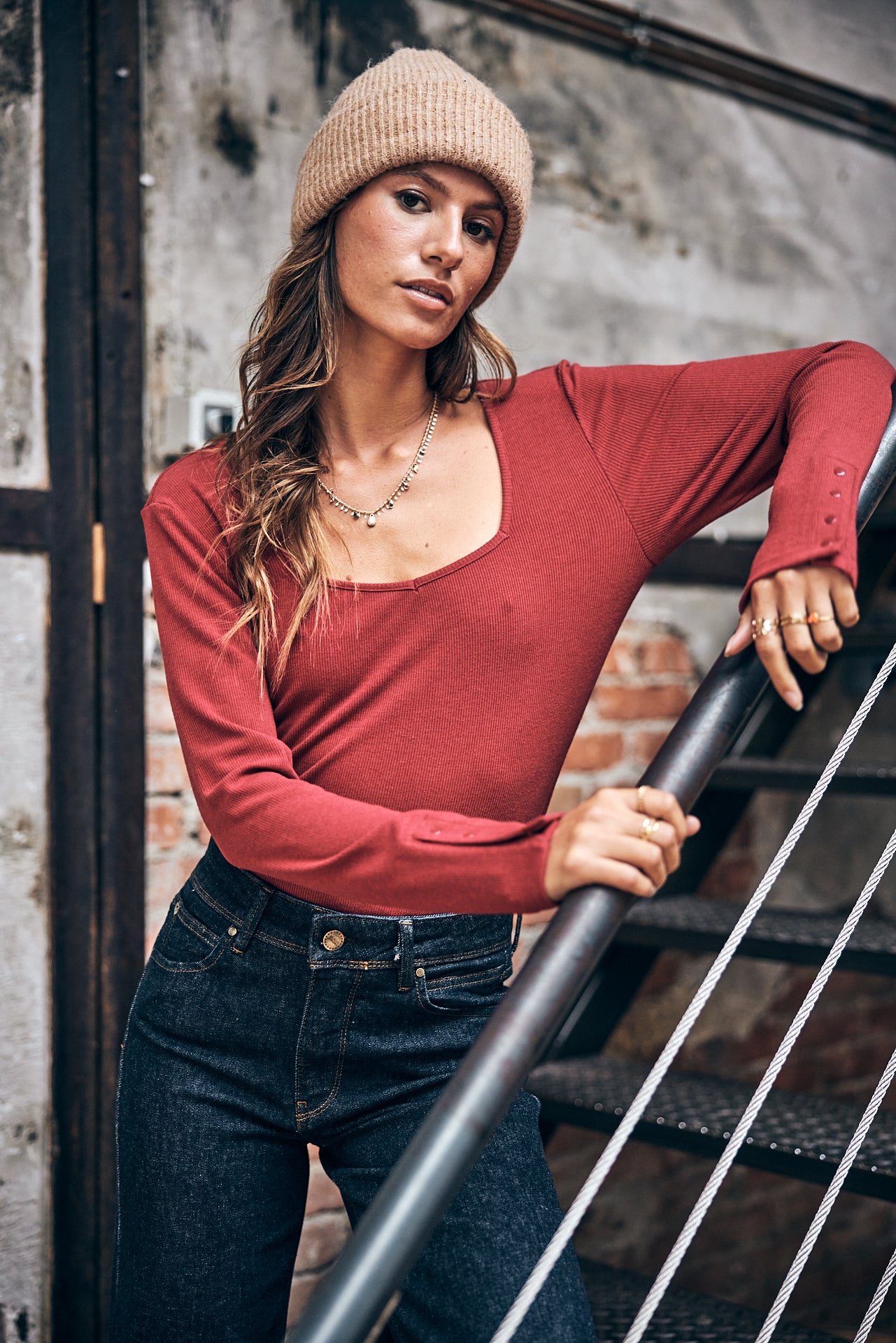 T-Shirt manches 3/4 Woman Tolma rhubarb | Freeman T. Porter