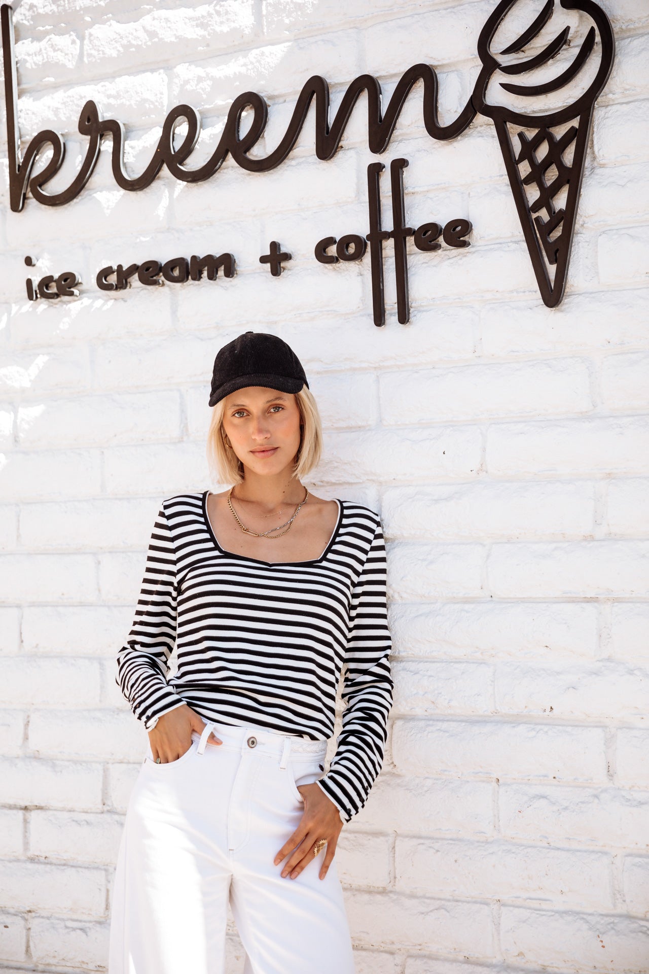 T-Shirt manches 3/4 Femme Tolma Stripes white | Freeman T. Porter