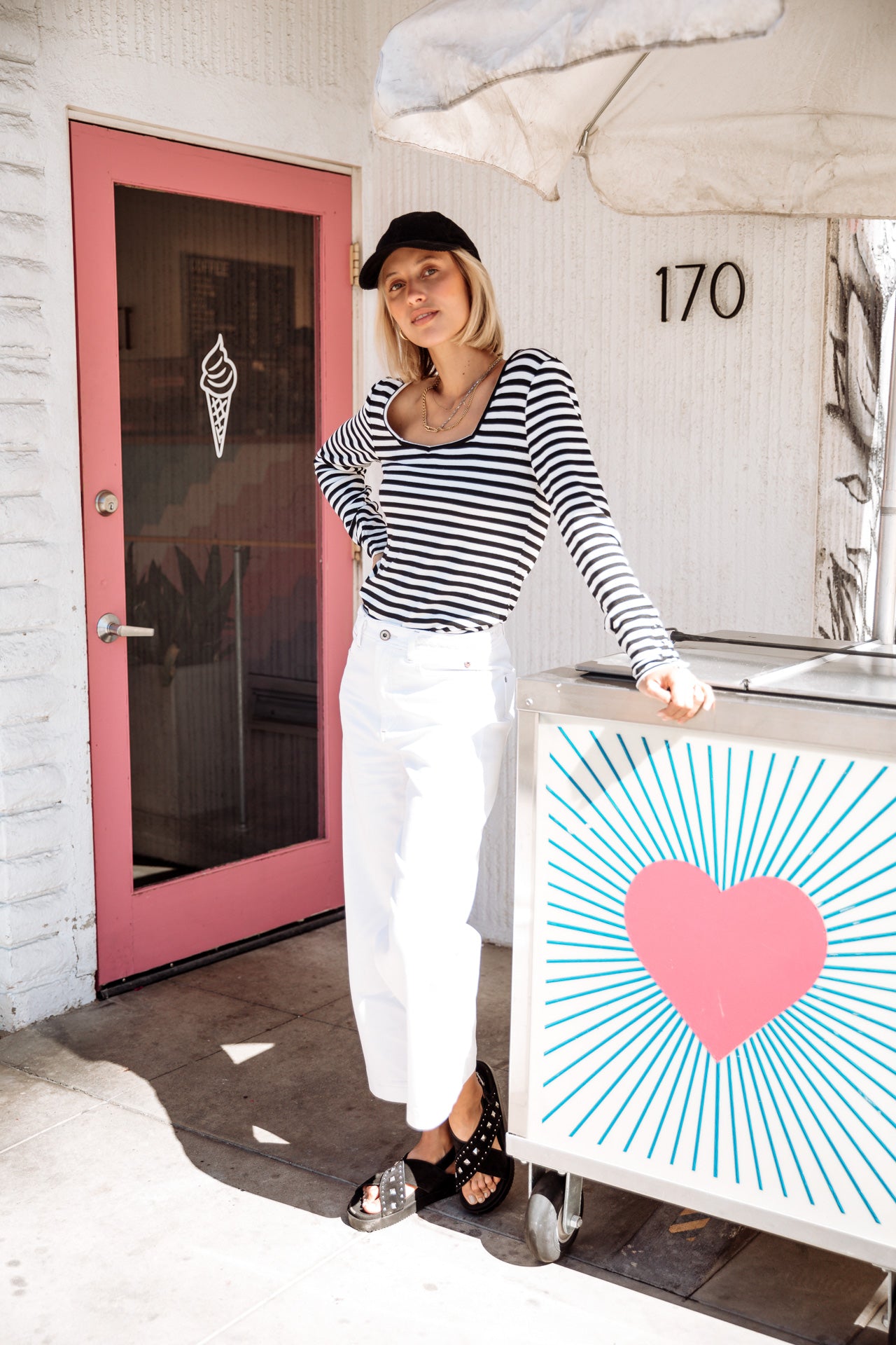 T-Shirt manches 3/4 Woman Tolma Stripes white | Freeman T. Porter