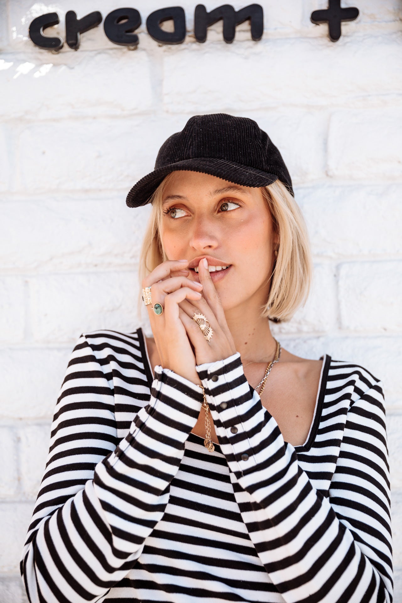 T-Shirt manches 3/4 Woman Tolma Stripes white | Freeman T. Porter