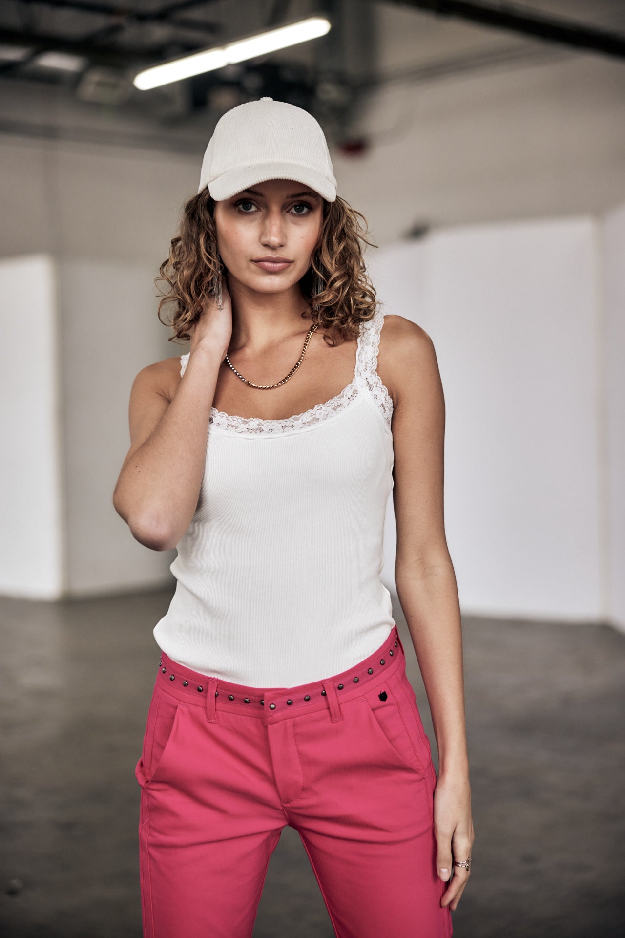 T-shirt sans manche Frau Dansy Rib white | Freeman T. Porter