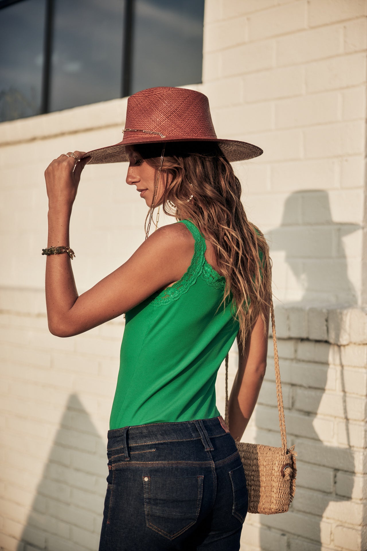 T-shirt sans manche Woman Dansy Rib jolly green | Freeman T. Porter
