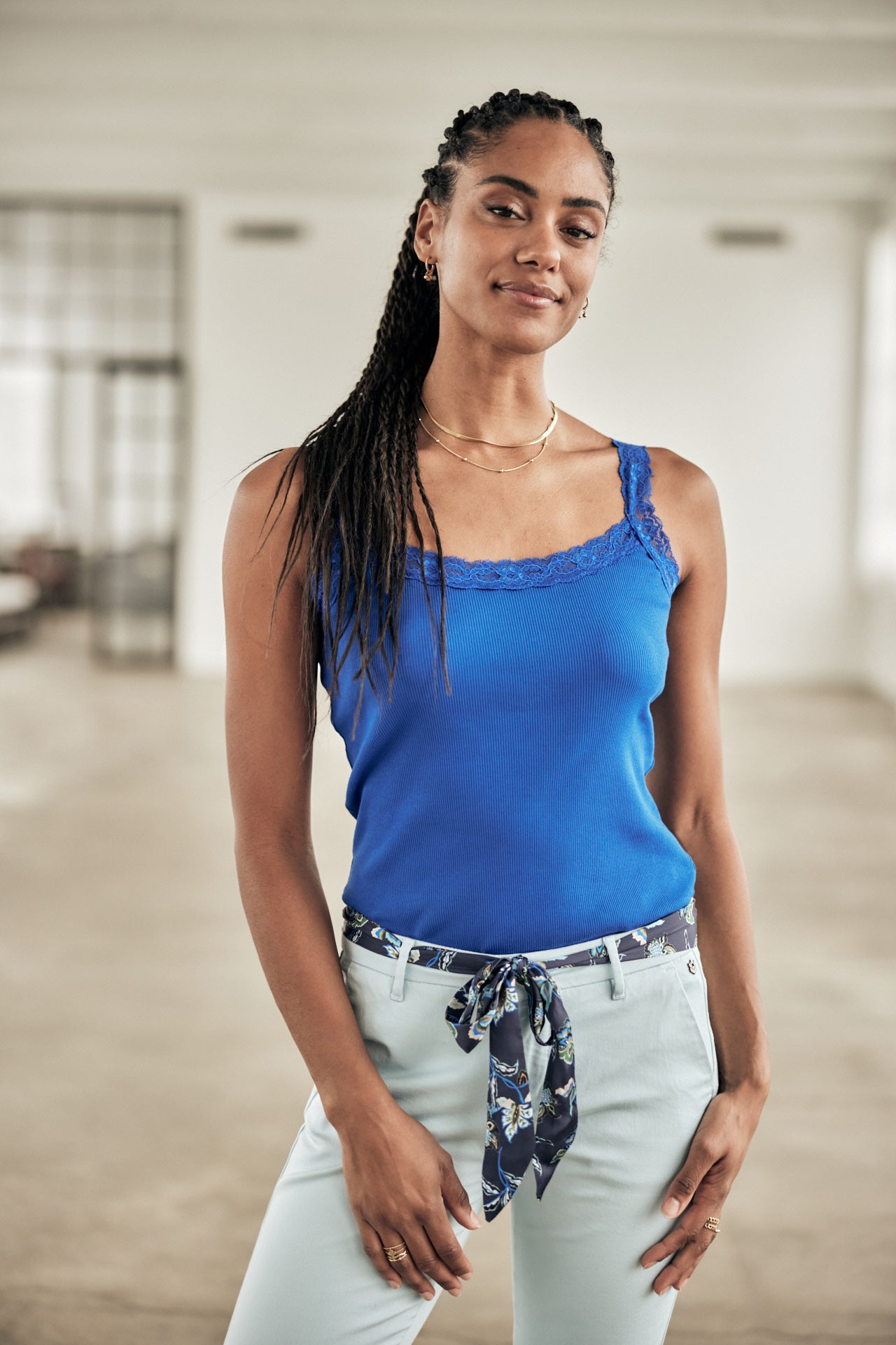 T-shirt sans manche Femme Dansy Rib princess blue | Freeman T. Porter