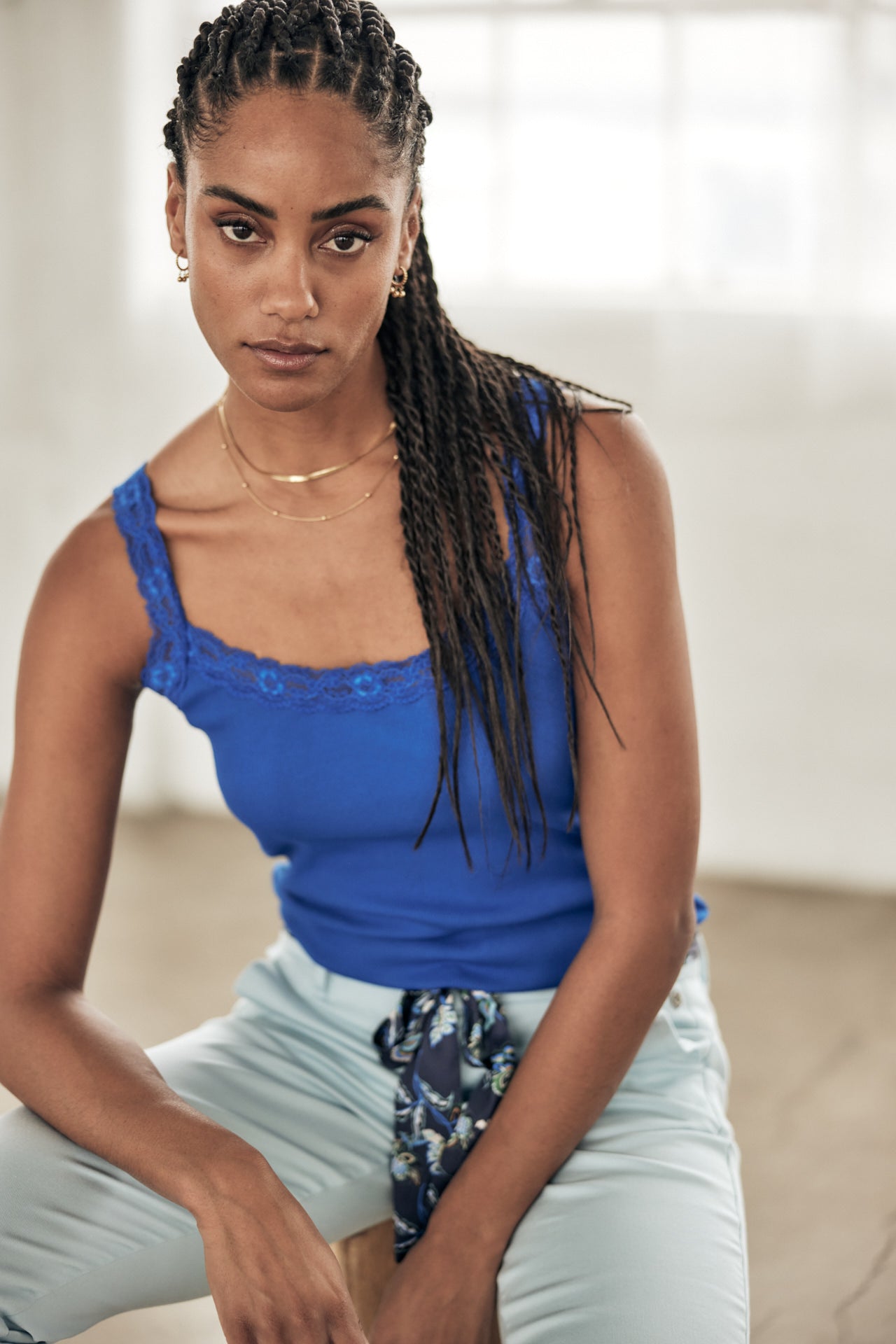 T-shirt sans manche Frau Dansy Rib princess blue | Freeman T. Porter
