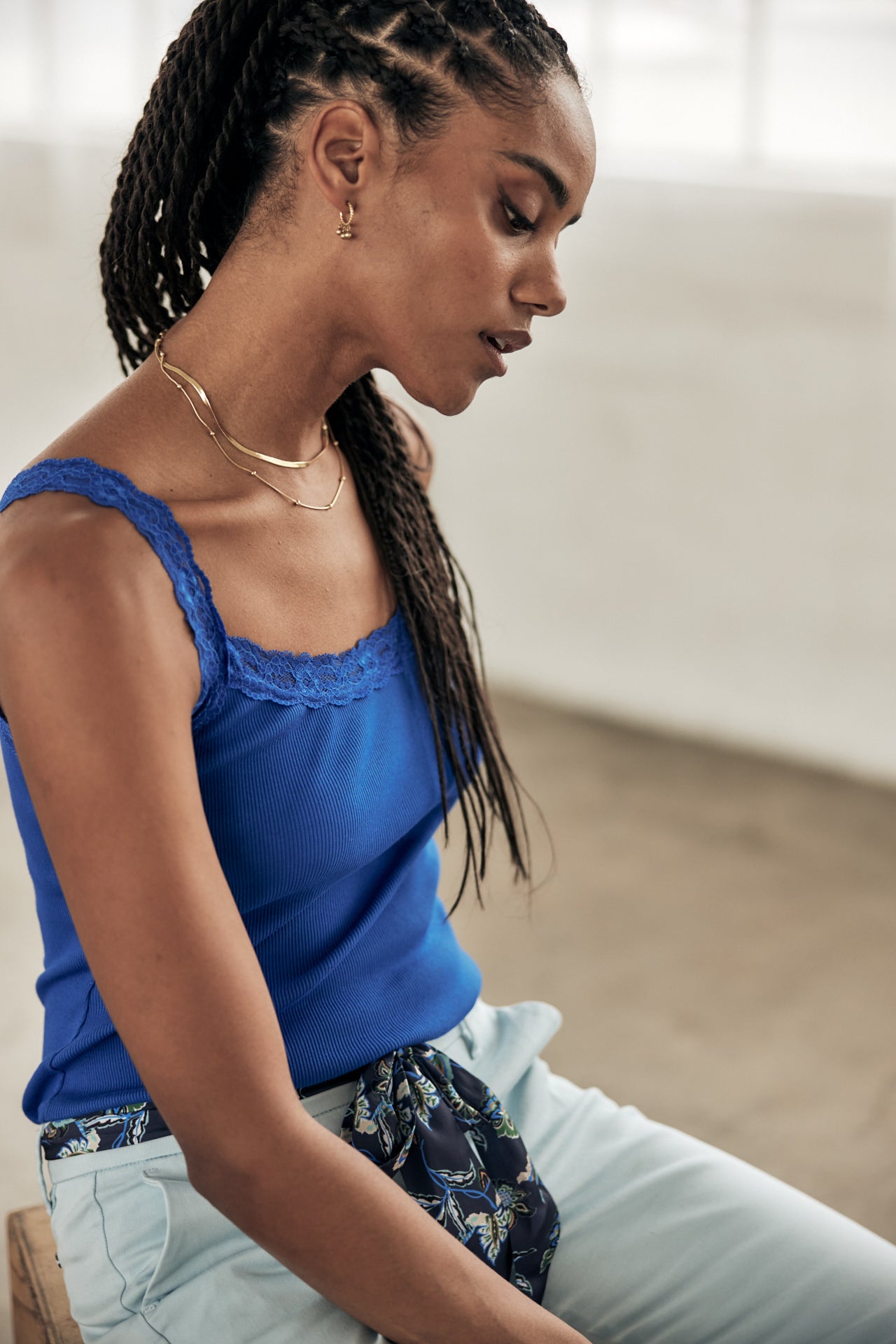 T-shirt sans manche Frau Dansy Rib princess blue | Freeman T. Porter