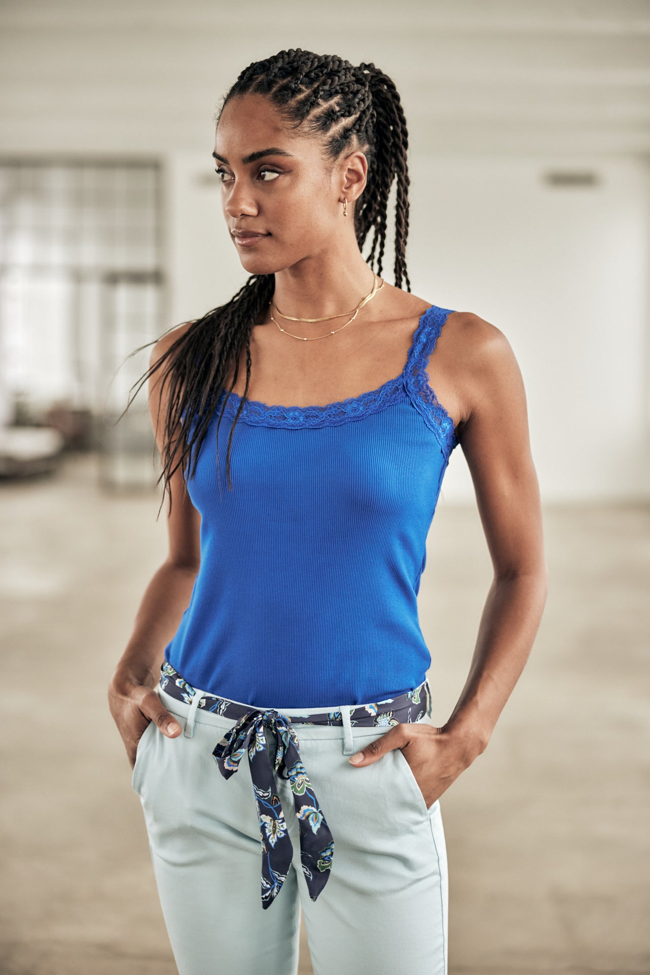 T-shirt sans manche Frau Dansy Rib princess blue | Freeman T. Porter