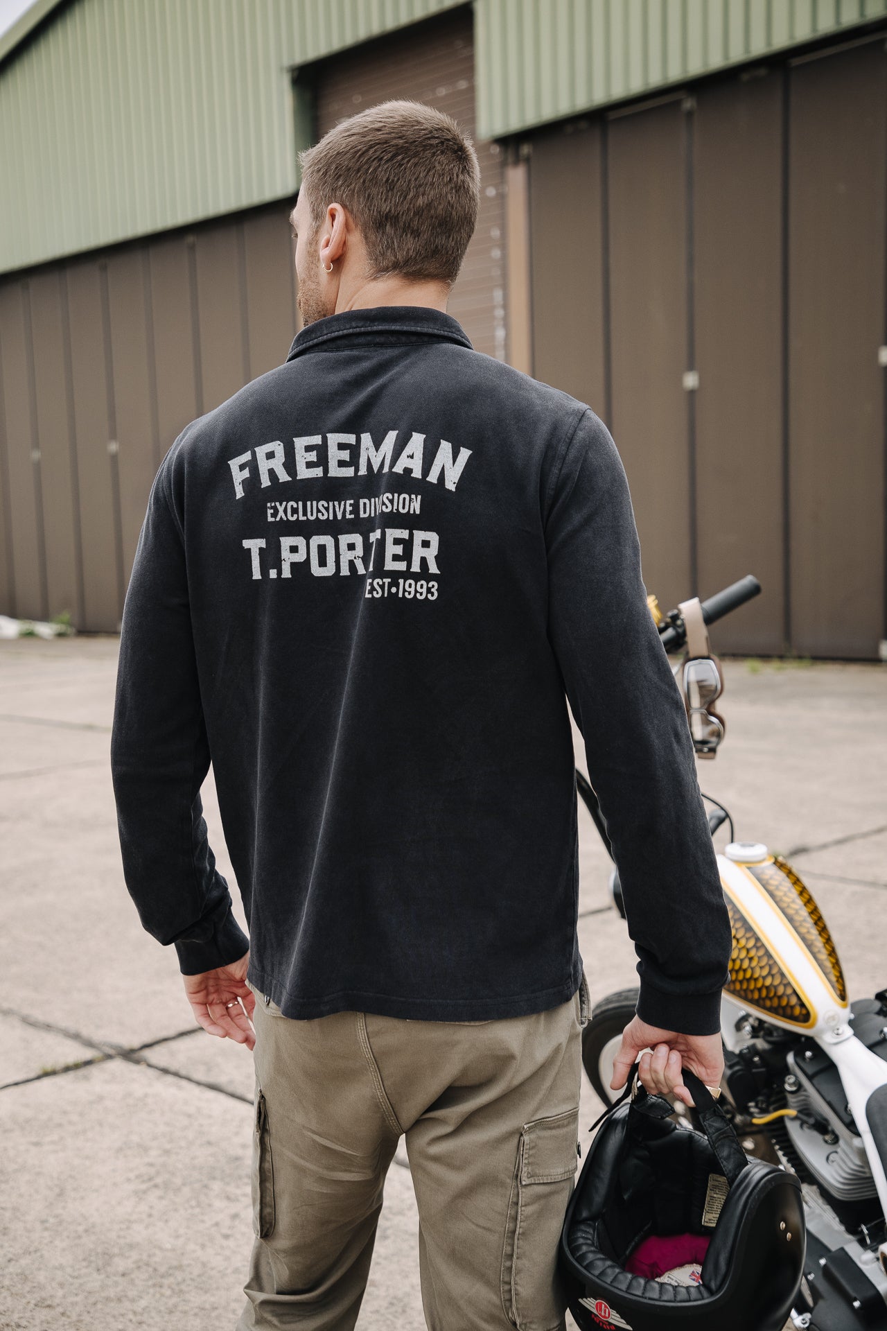 Polo manches longues Hombres Matthew Maclado black | Freeman T. Porter
