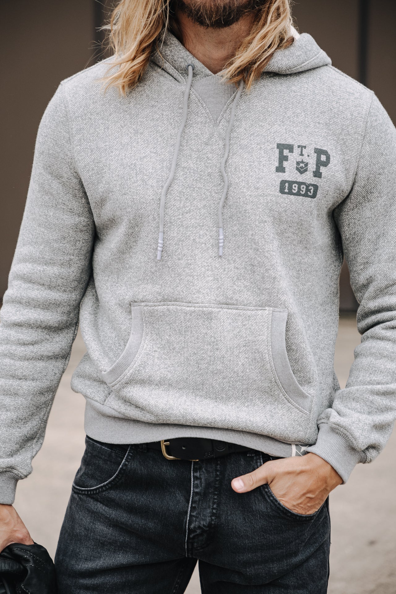Sweat capuche Men Nohan Macio grey melange | Freeman T. Porter