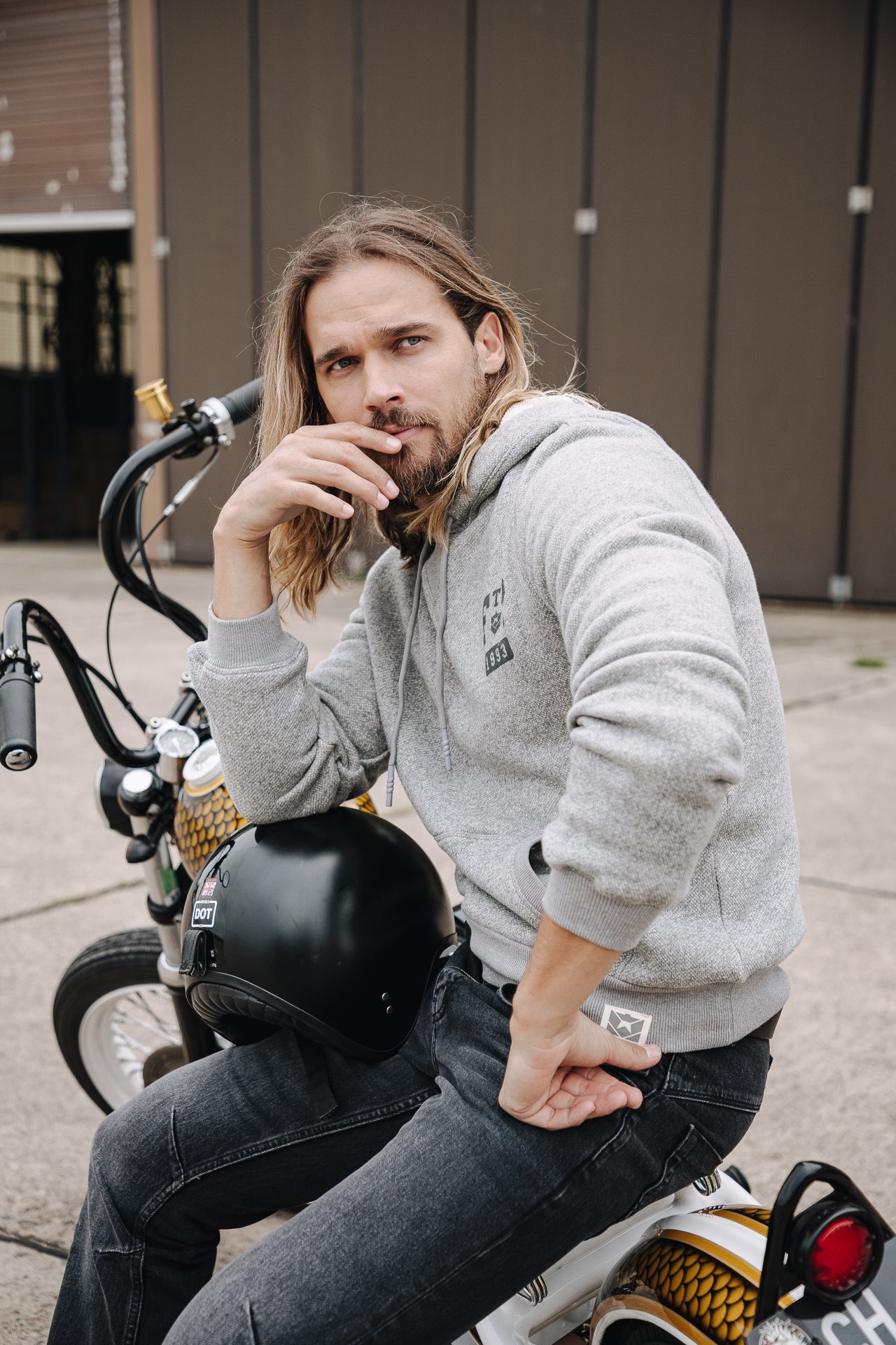 Sweat capuche Men Nohan Macio grey melange | Freeman T. Porter