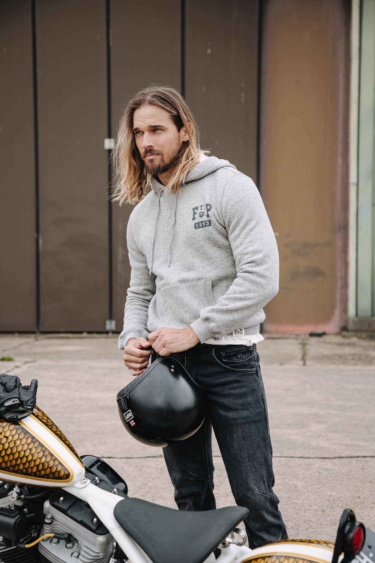 Sweat capuche Men Nohan Macio grey melange | Freeman T. Porter