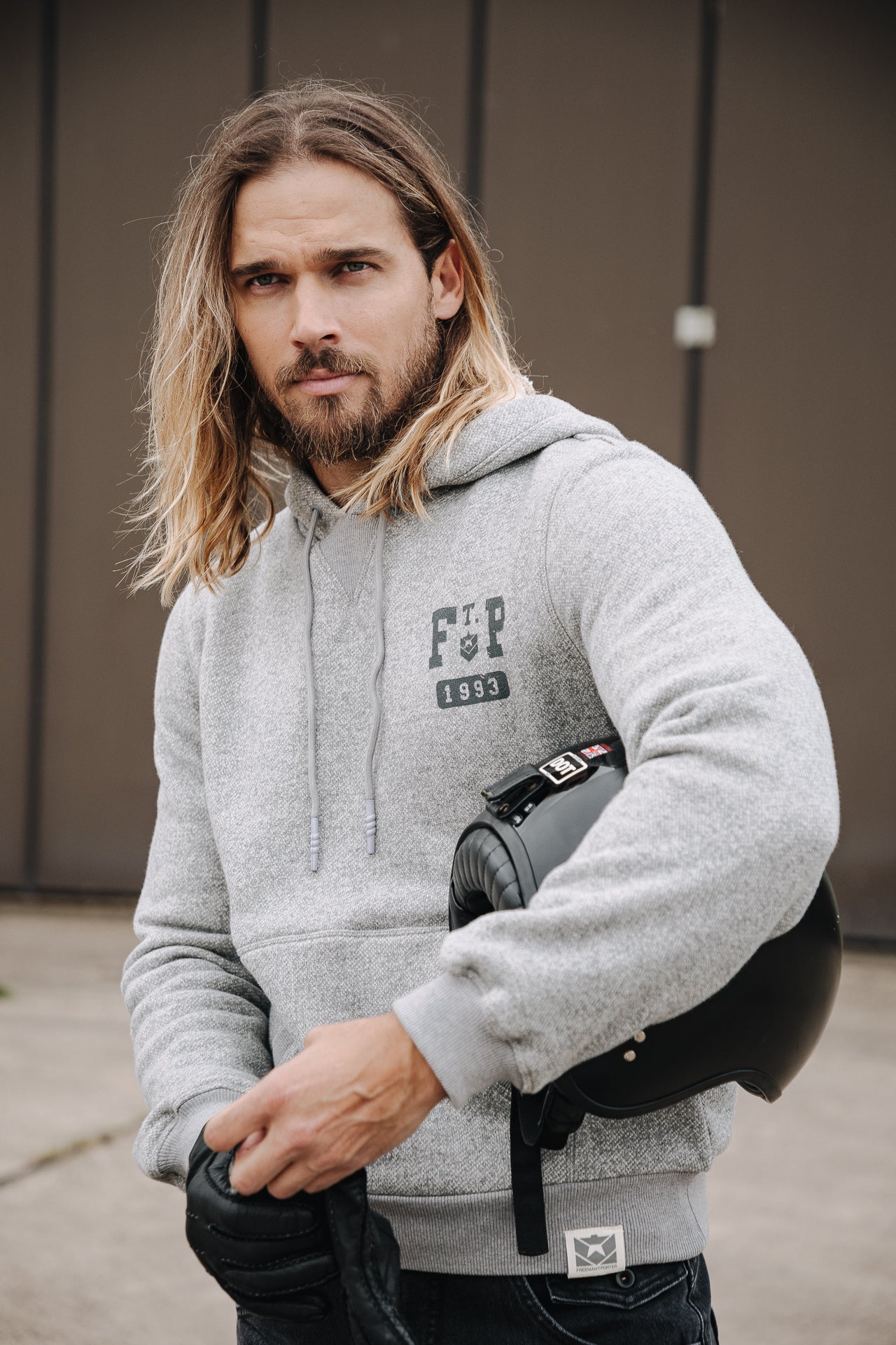 Sweat capuche Men Nohan Macio grey melange | Freeman T. Porter