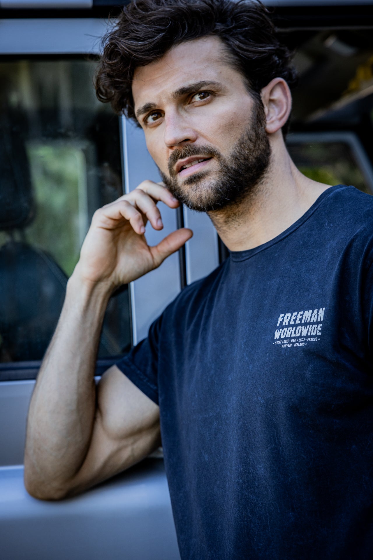 T-Shirt col rond Hombres Octave Gentleman anthra | Freeman T. Porter