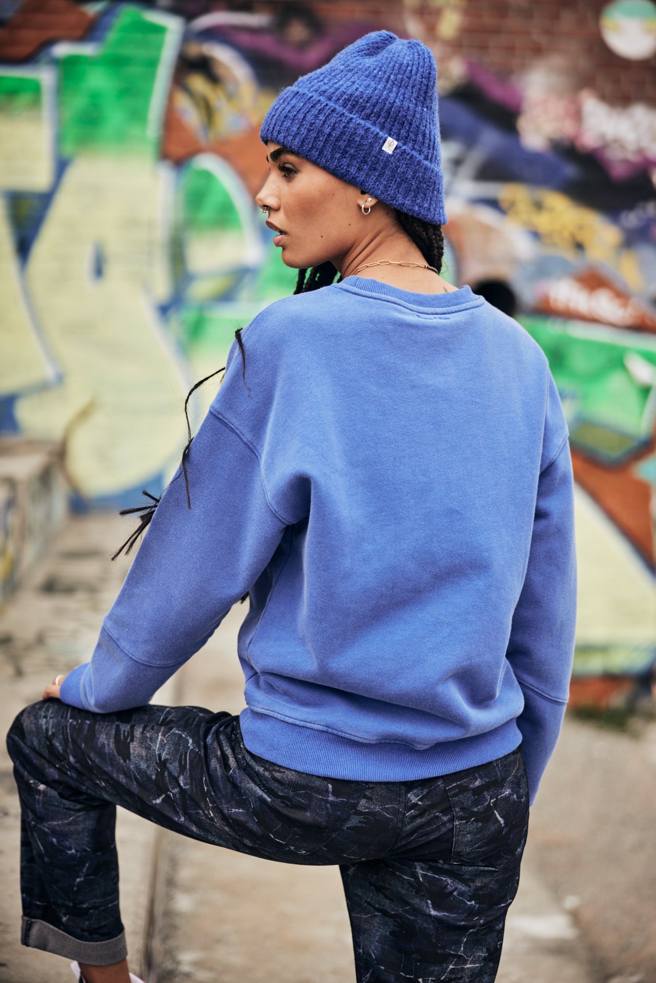 Sweat col rond Woman Solene Print Boston surf the web | Freeman T. Porter