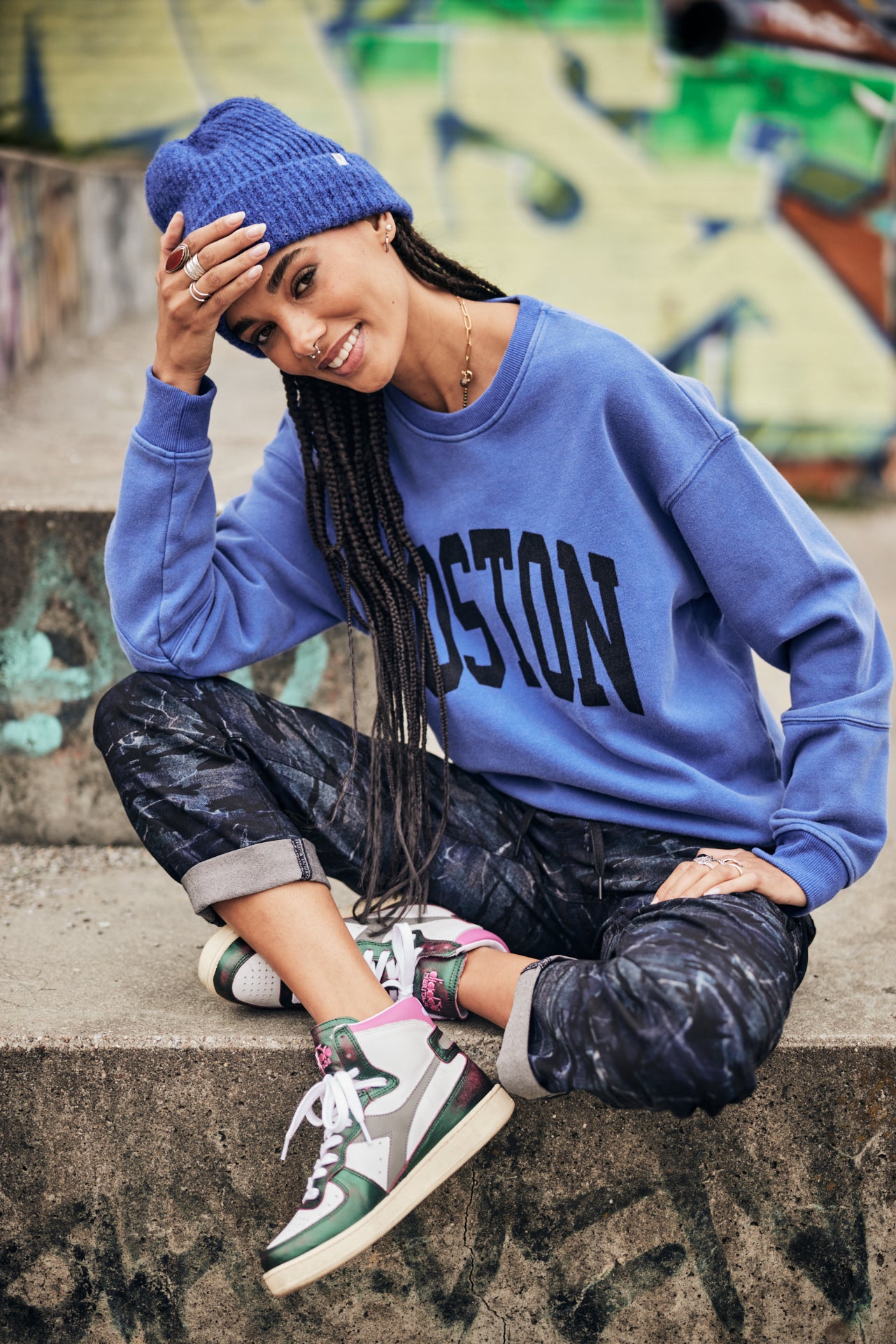 Sweat col rond Femme Solene Print Boston surf the web | Freeman T. Porter