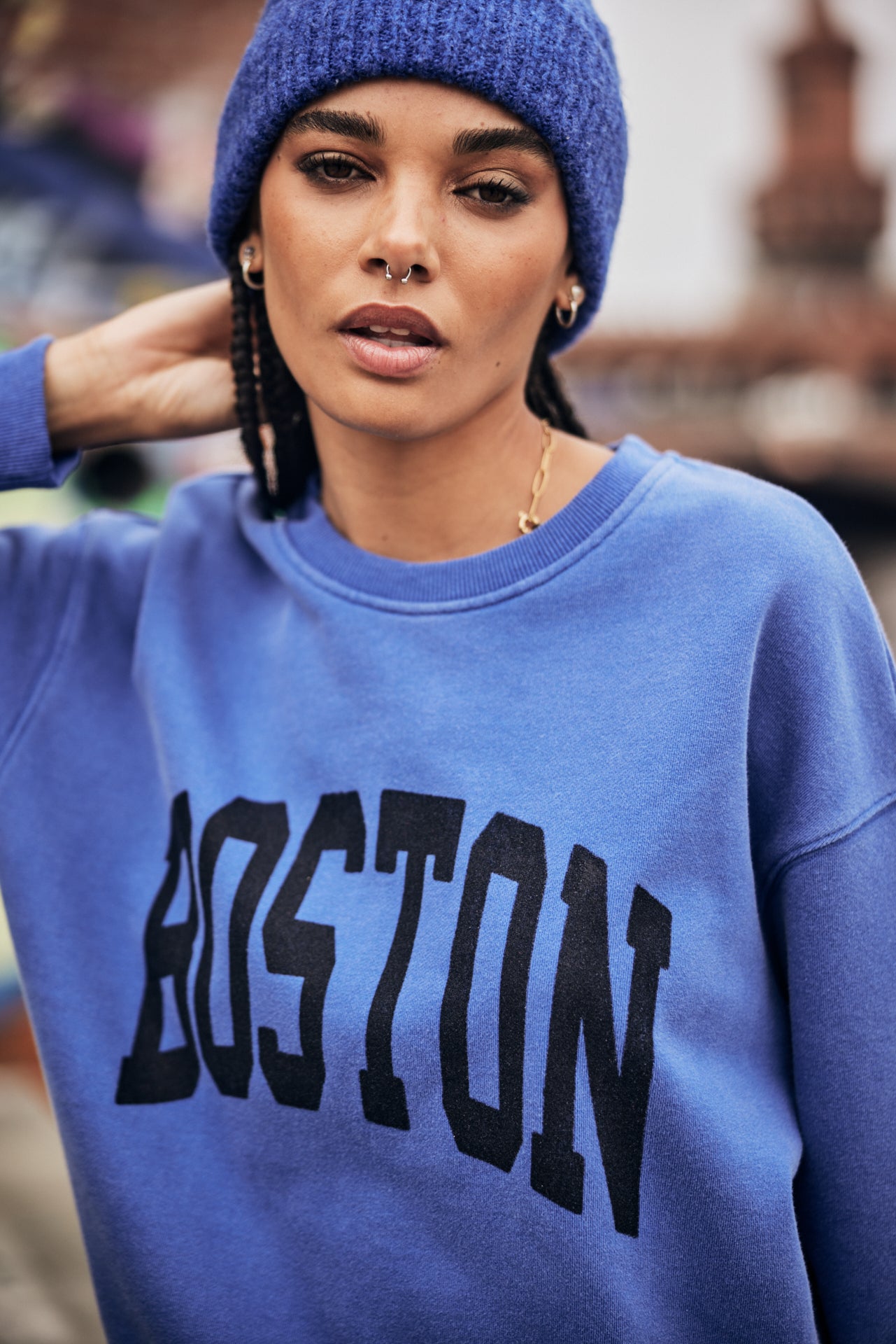 Sweat col rond Femme Solene Print Boston surf the web | Freeman T. Porter
