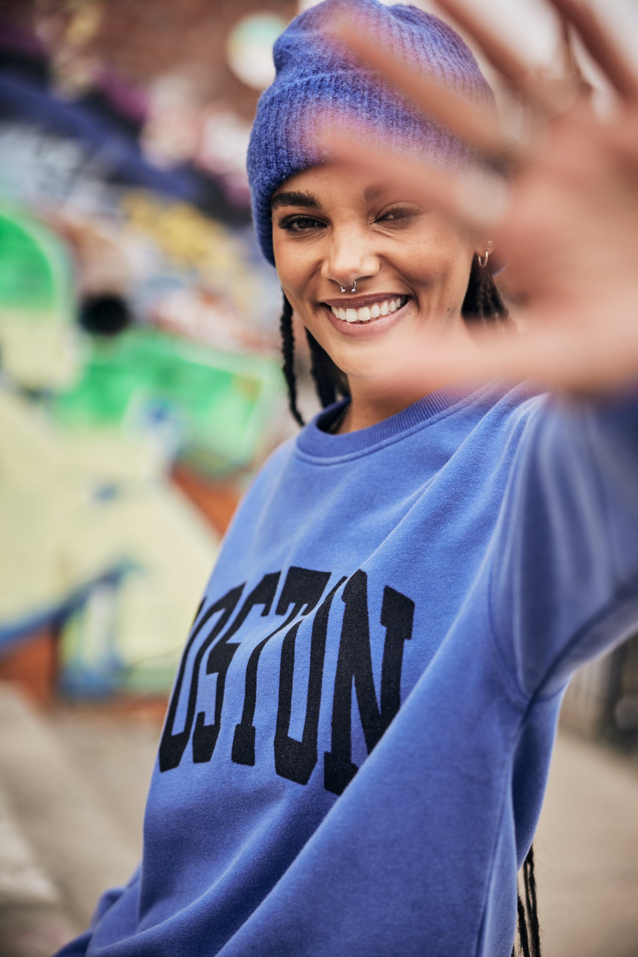 Sweat col rond Femme Solene Print Boston surf the web | Freeman T. Porter