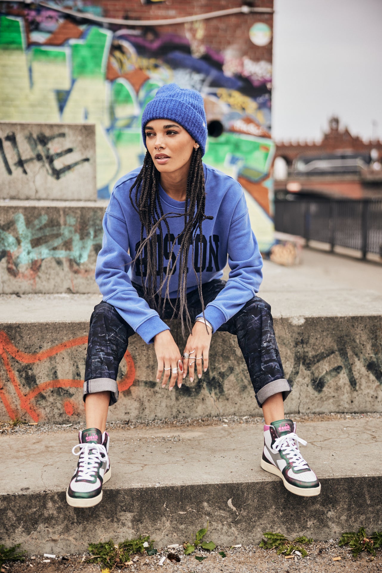 Sweat col rond Femme Solene Print Boston surf the web | Freeman T. Porter