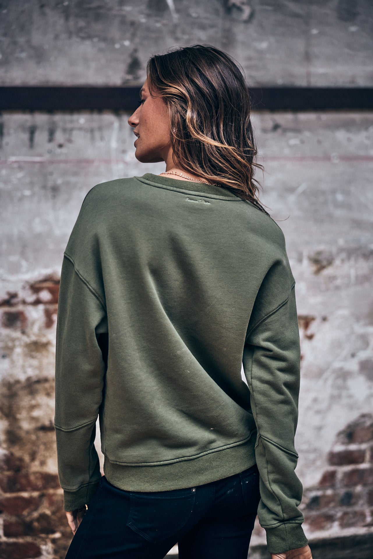 Sweat col rond Femme Solene Print Dakota khaki | Freeman T. Porter