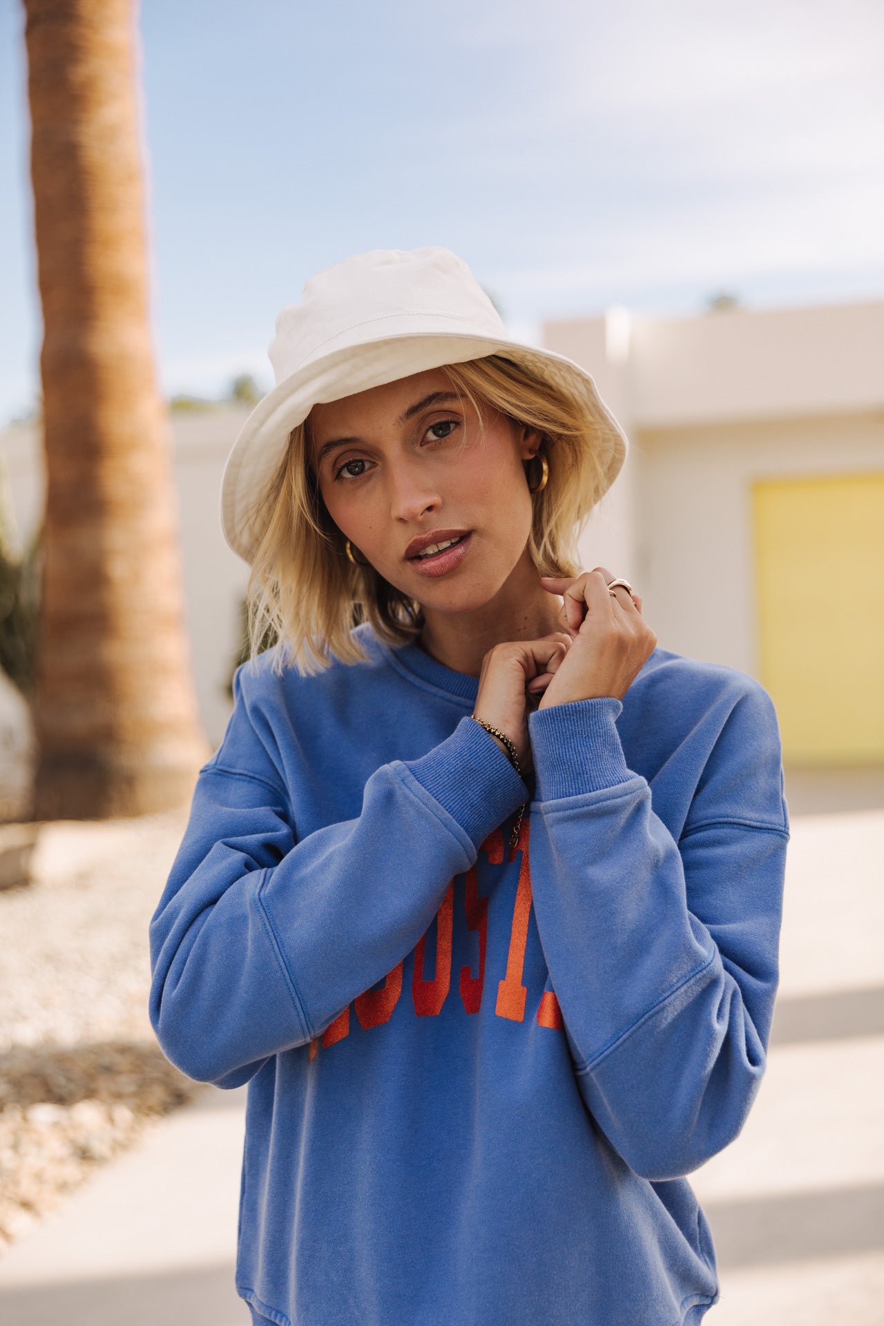 Sweat col rond Frau Solene Print Houston princess blue | Freeman T. Porter
