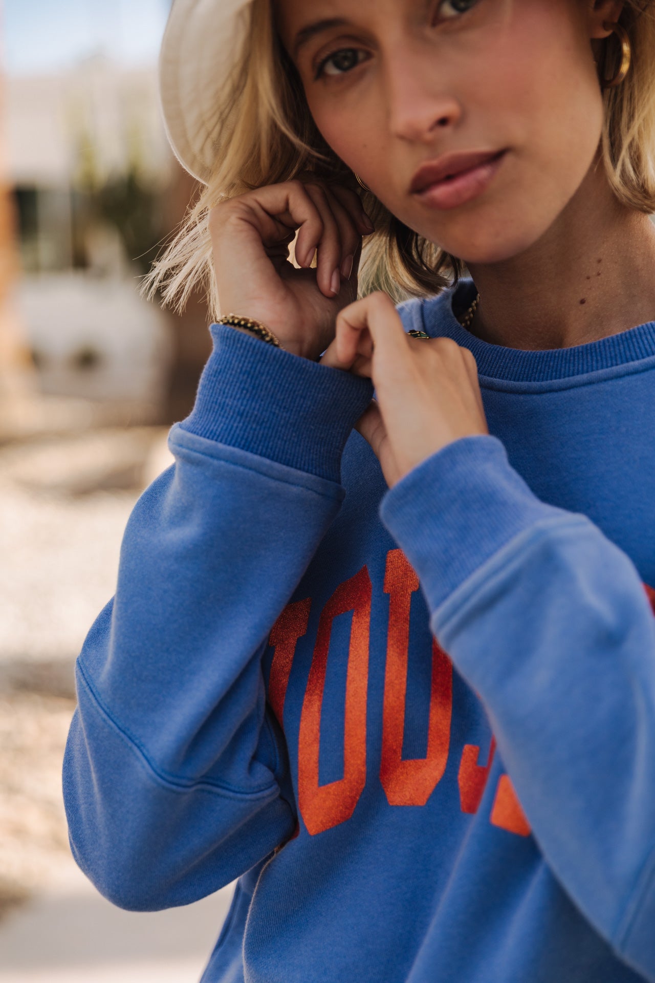 Sweat col rond Frau Solene Print Houston princess blue | Freeman T. Porter