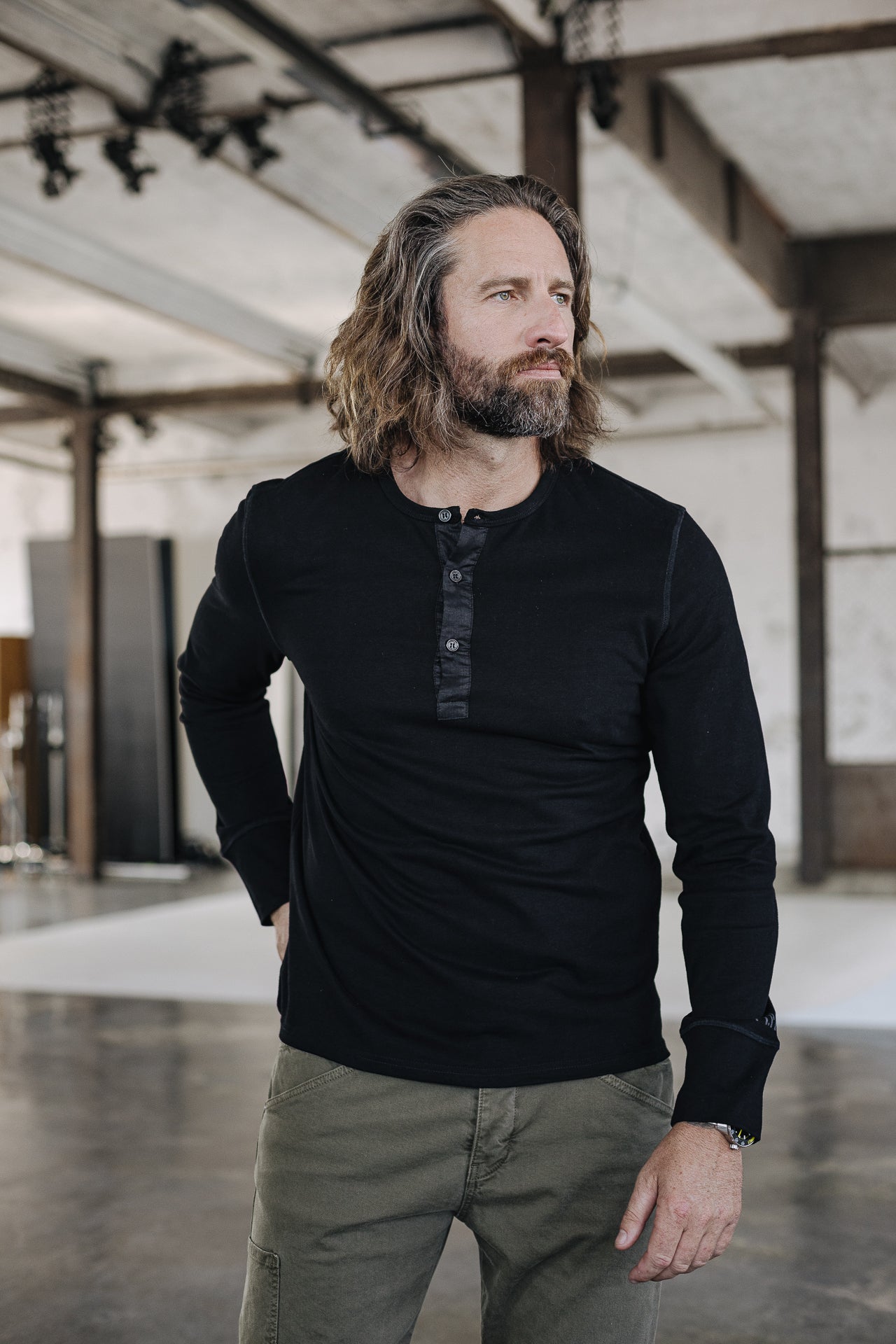 T-Shirt manches longues Hombres Warren Hambourg black | Freeman T. Porter