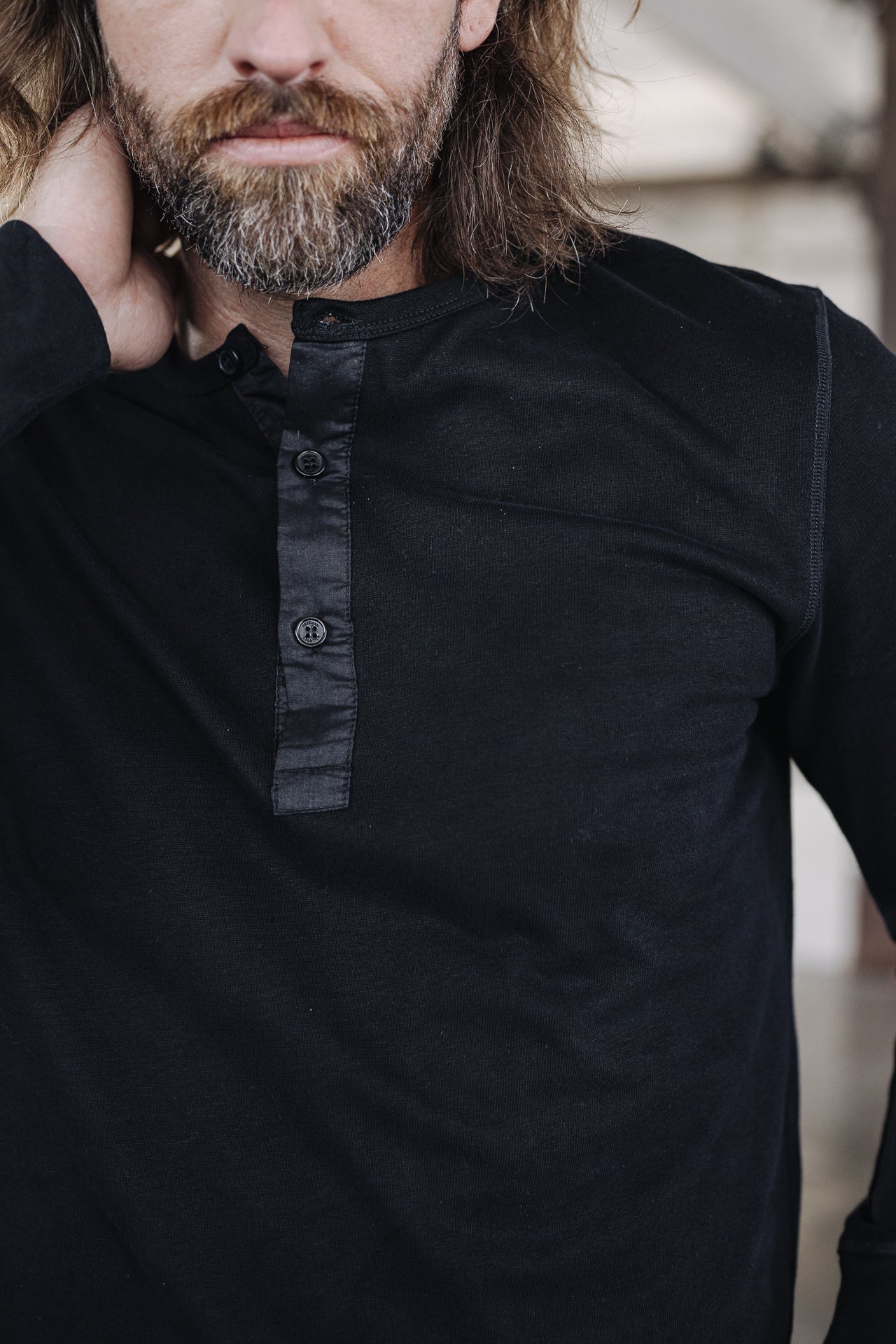 T-Shirt manches longues Hombres Warren Hambourg black | Freeman T. Porter