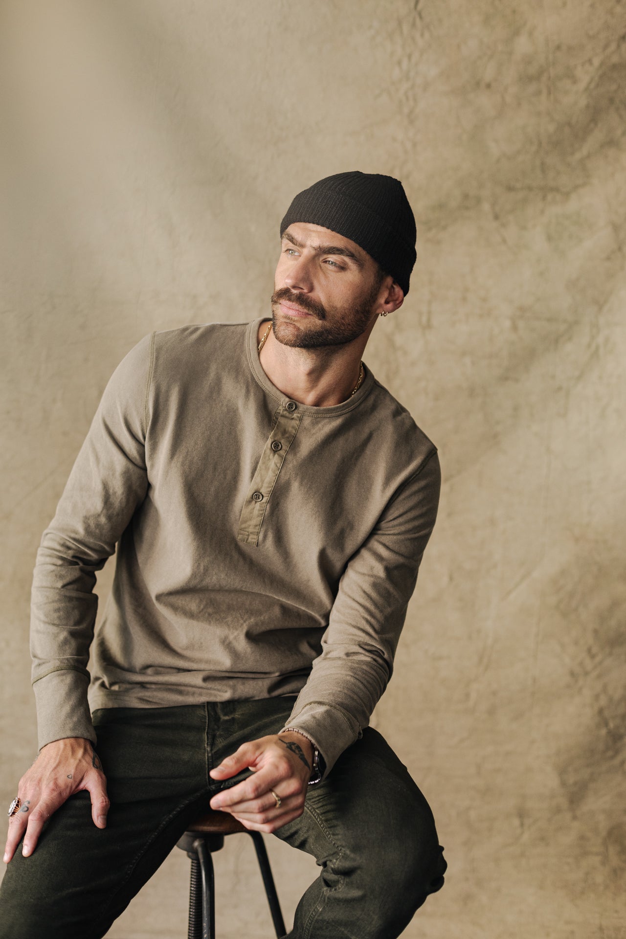 T-Shirt manches longues Hombres Warren Hambourg dusky green | Freeman T. Porter