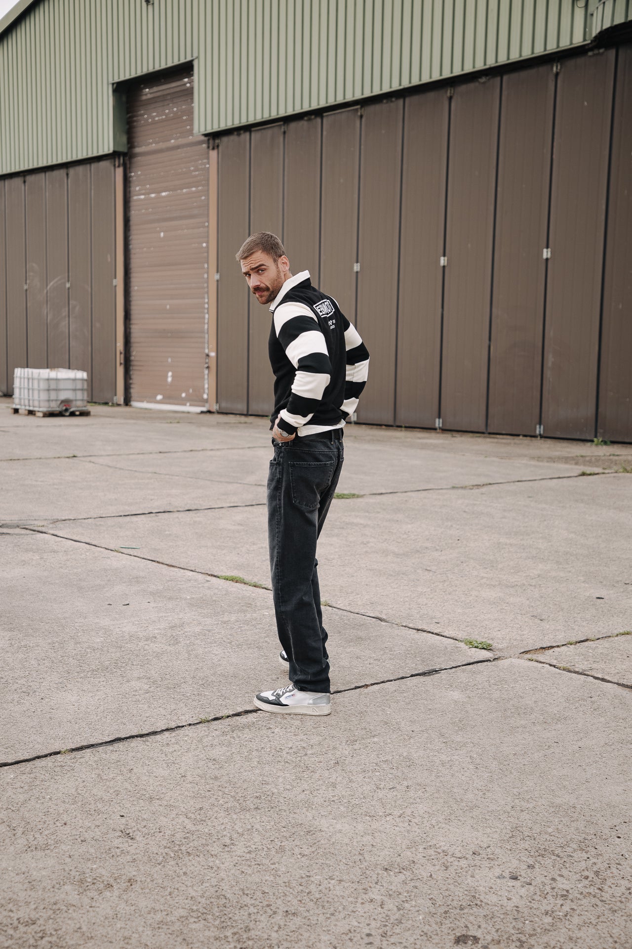 Polo manches longues Hombres Hiram Soccer black | Freeman T. Porter