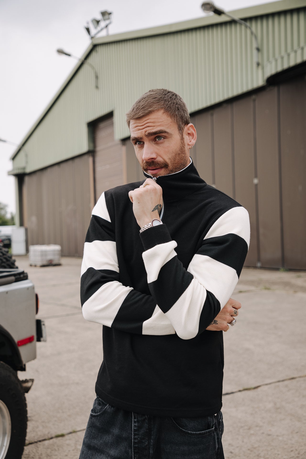 Polo manches longues Hombres Hiram Soccer black | Freeman T. Porter