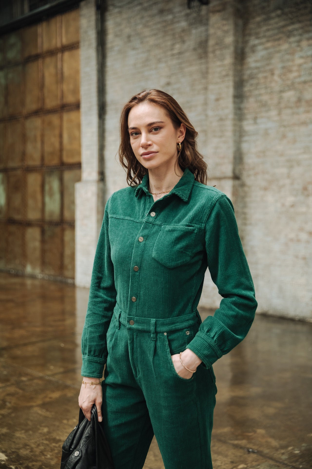 Combinaison Woman Lesly Veluto evergreen | Freeman T. Porter