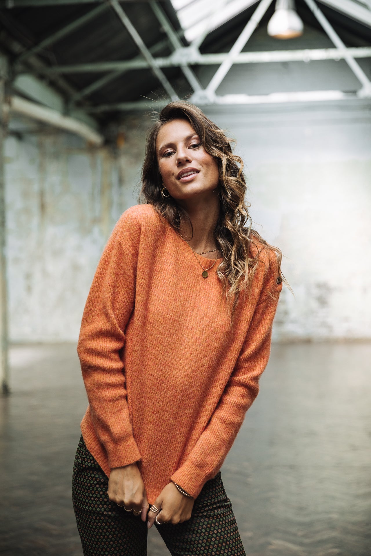 Pull manches longues Femme Priya Rib setting sun | Freeman T. Porter