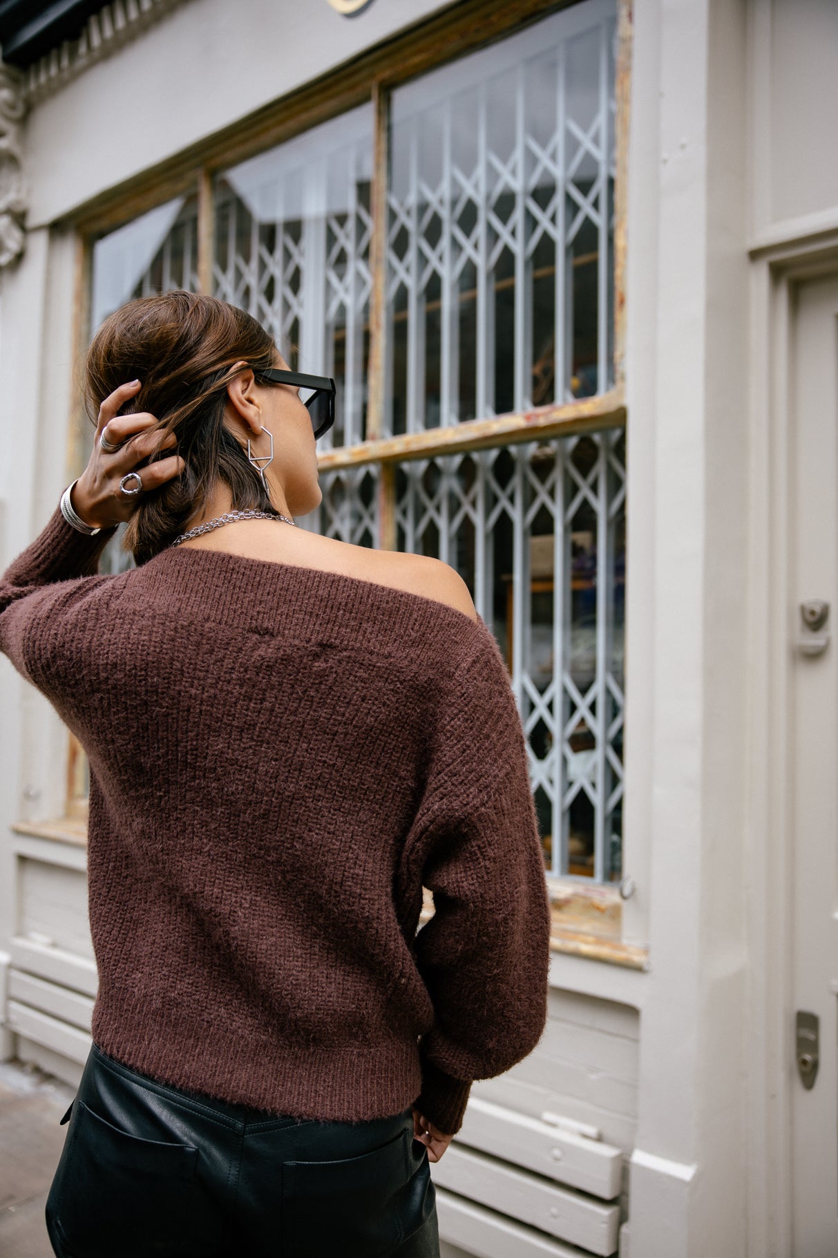 Pull col bateau Frau Peria Rib dark brown | Freeman T. Porter