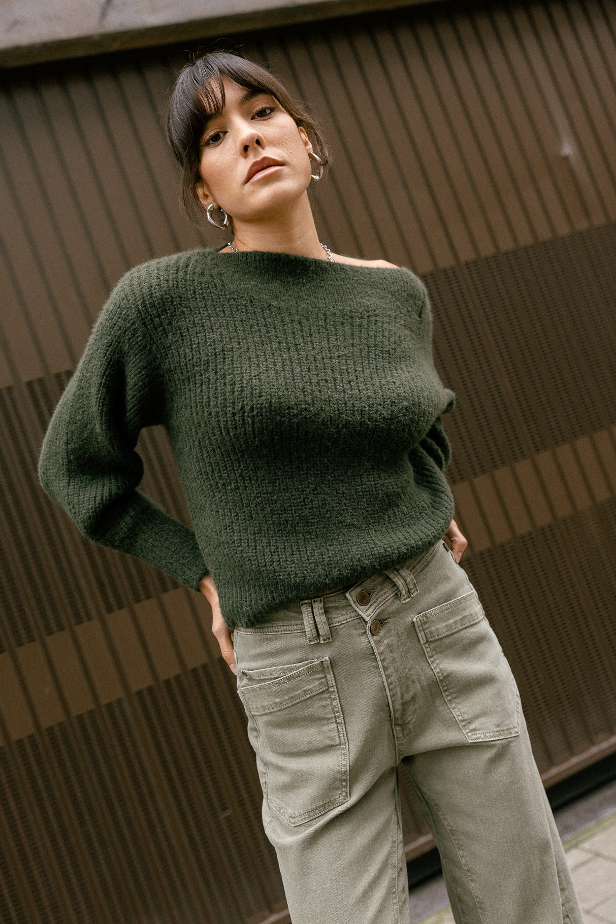 Punto cuello barco Mujer Peria Rib khaki | Freeman T. Porter